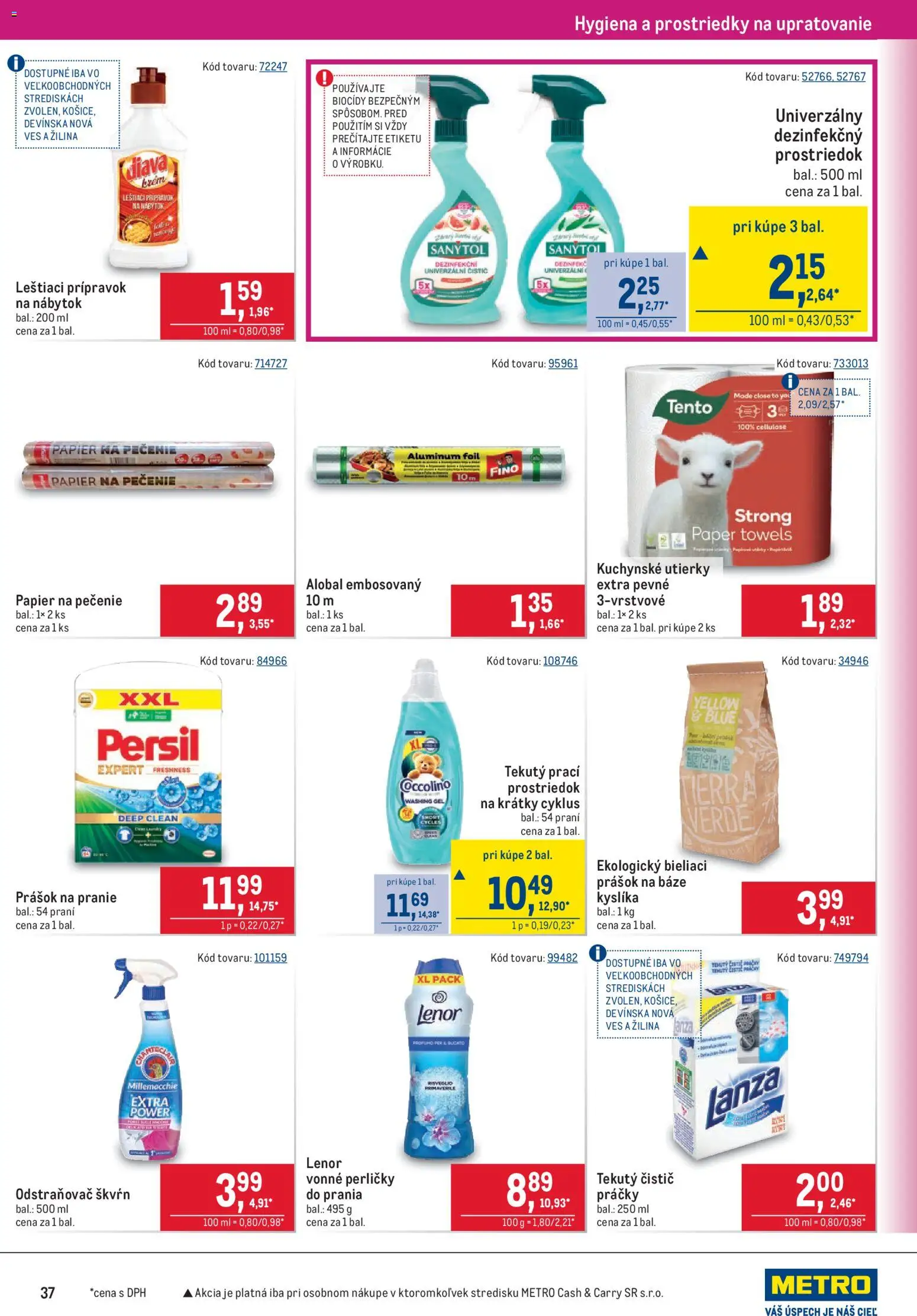 Náhľad Metro letáku platného od 21.10.2026 - Nábytok, Práčky, Alobal, Persil, Lenor, Silan, Prášok na pranie, Utierky