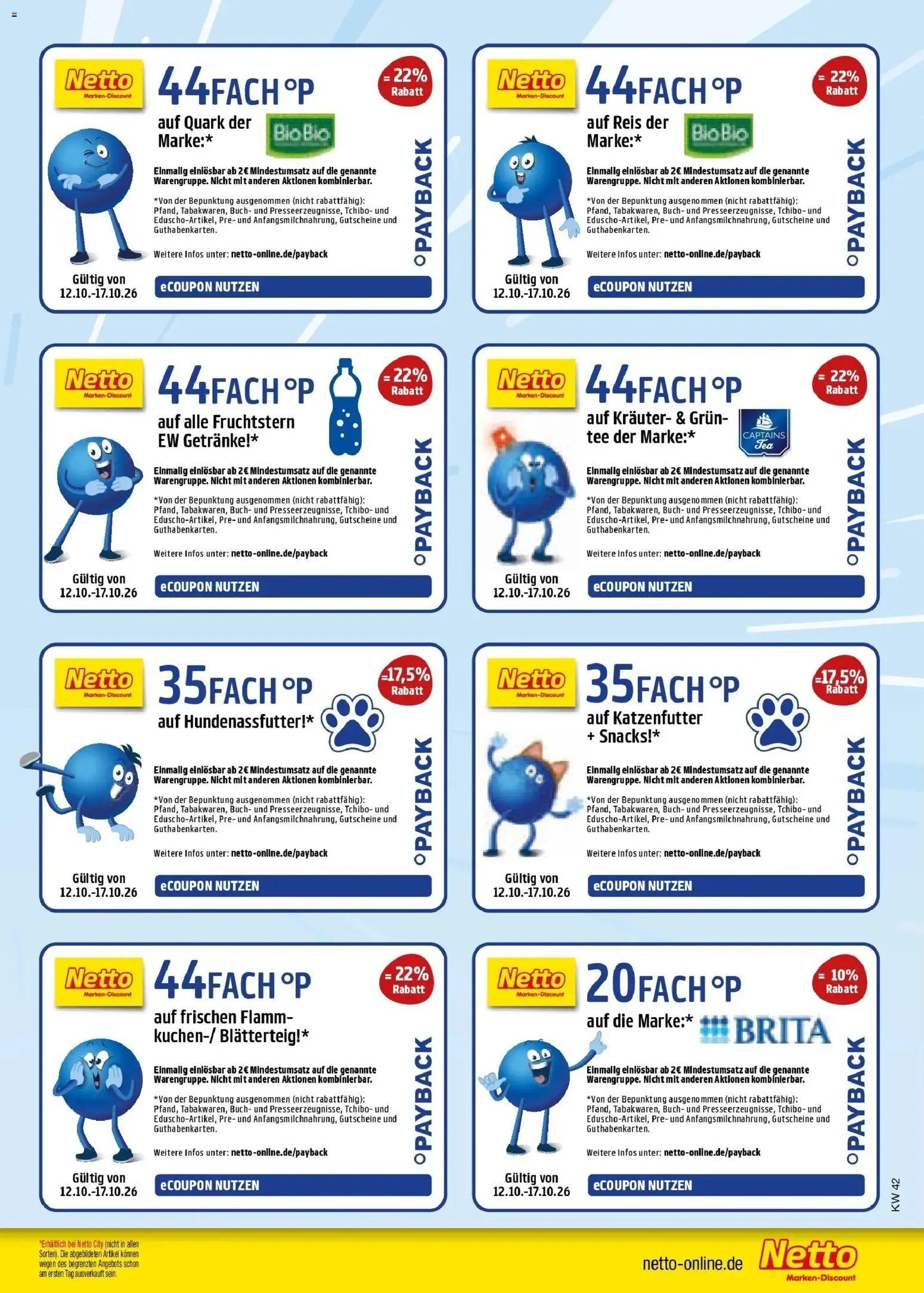 Vorschau von dem Prospekt des Geschäftes Netto Marken-Discount, gültig ab dem 12.10.2026 - Tee, Quark, Reis, Katzenfutter