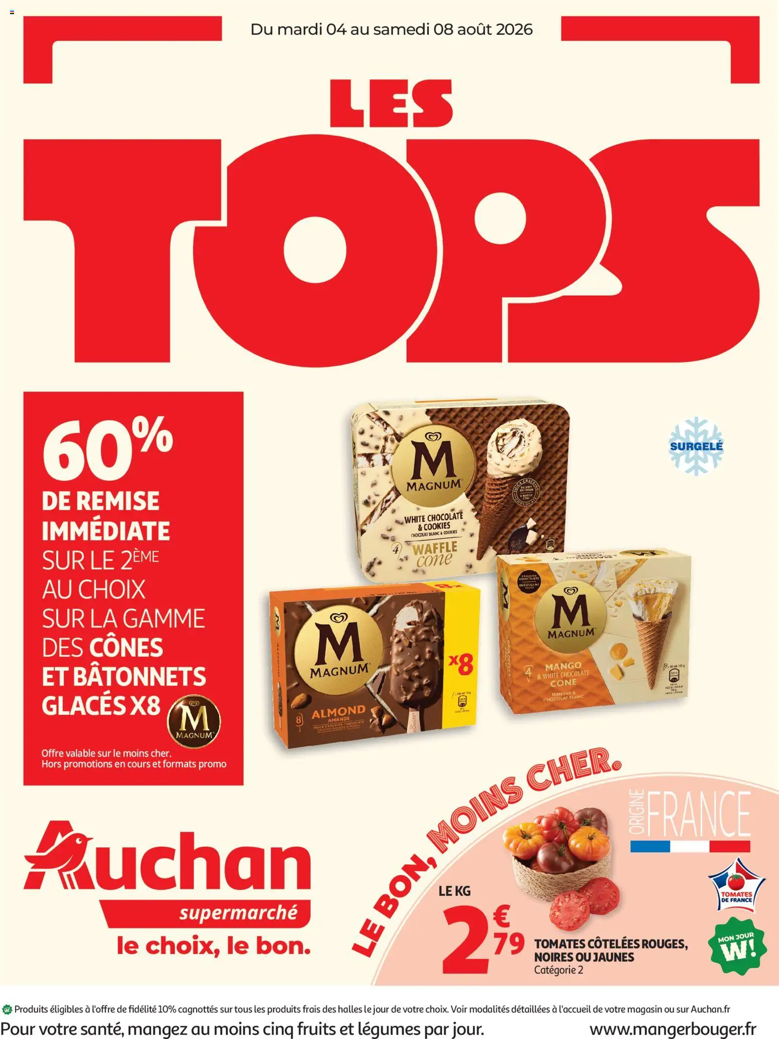 Voorbeeld van Auchan Halles, tops supers van winkel Auchan geldig vanaf 04/08/2026