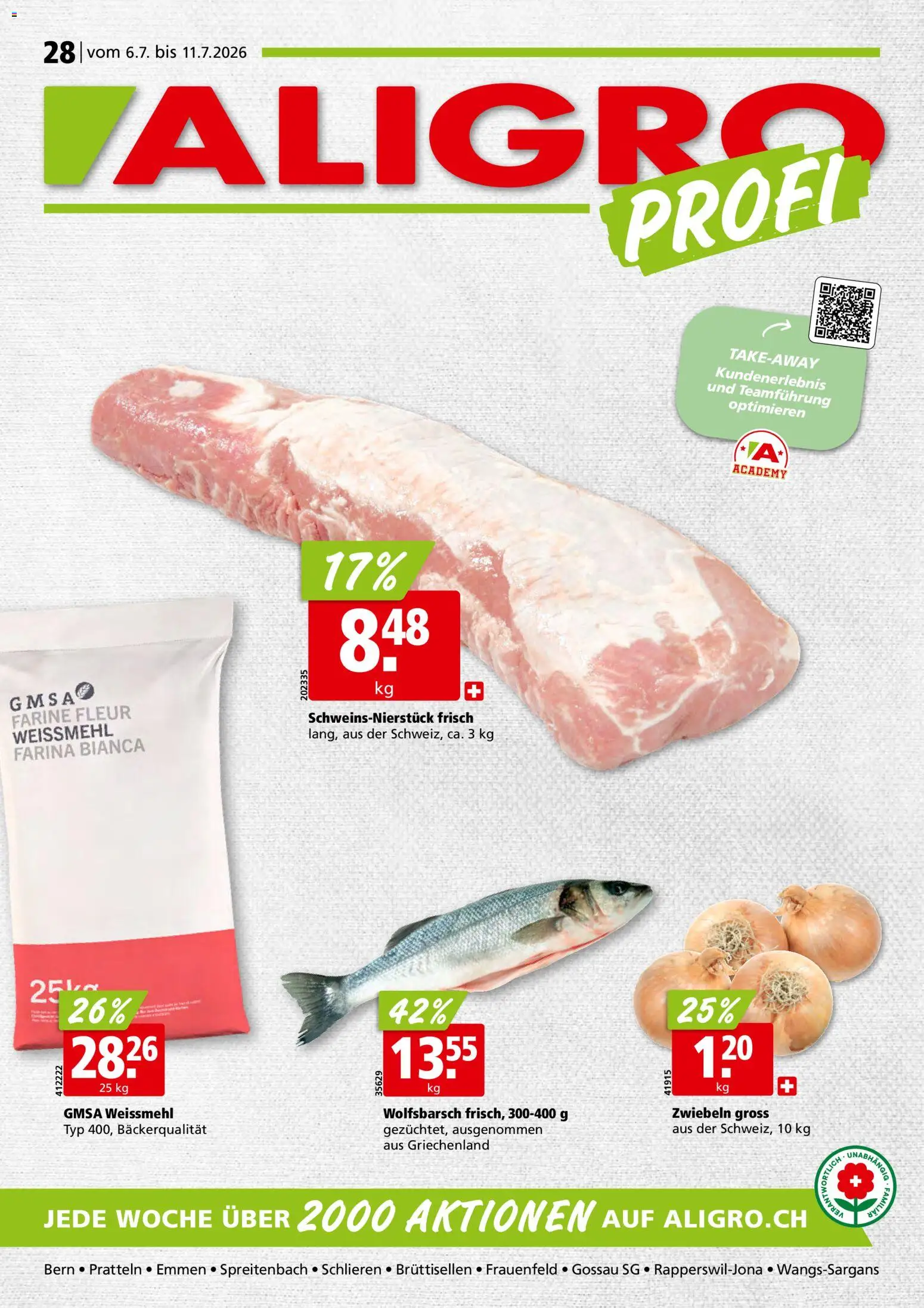 Vorschau des Merkblatts Aligro aktionen Schlieren, Gossau SG, Frauenfeld, Rapperswil-Jona, Sargans, Bern vom Shop Aligro gültig von 06.07.2026 bis 11.07.2026 - Zwiebeln