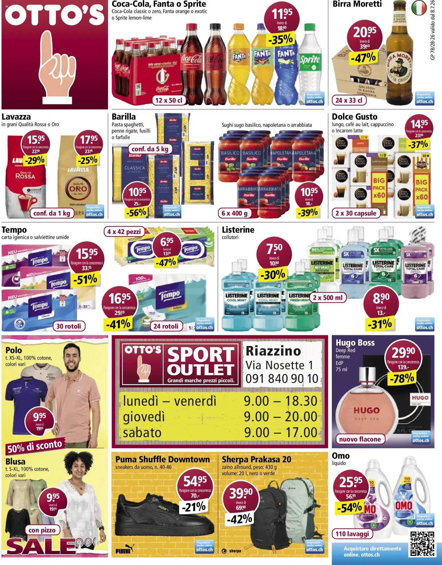 Vorschau des Merkblatts Otto's aktionen IT vom Shop Otto's gültig von 08.07.2026 bis 14.07.2026 - Pasta, Cappuccino, Fanta, Barilla, Sprite