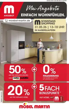Vorschau von dem Prospekt des Geschäftes Möbel Martin, gültig ab dem 15.05.2026