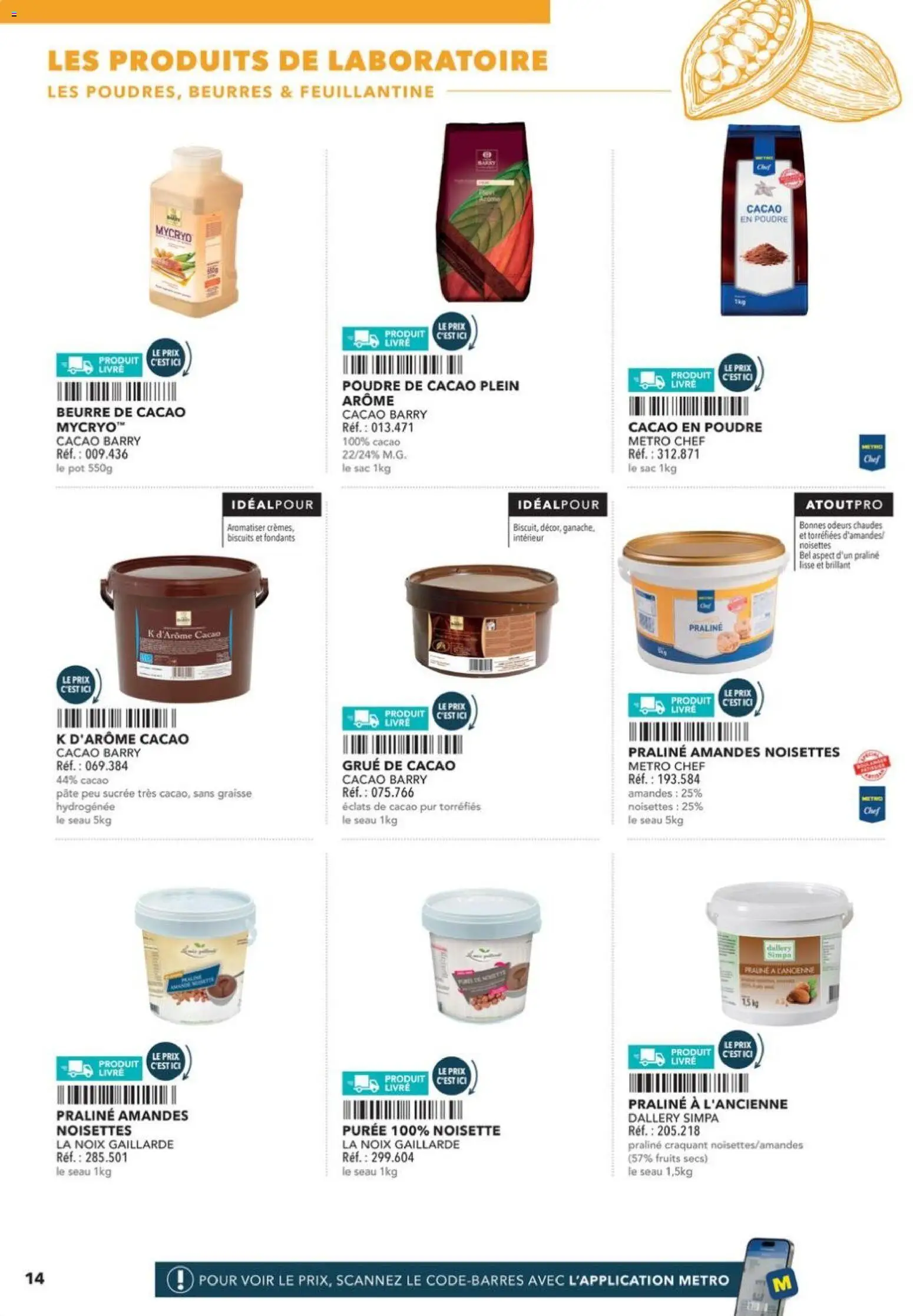 Prévisualisation de Boulangers Pâtissiers du magasin METRO formulaire valide 30/04/2026 - Livre, Fruits, Pâte, Beurre, Amandes, Noisette, Cacao, Beurre de cacao