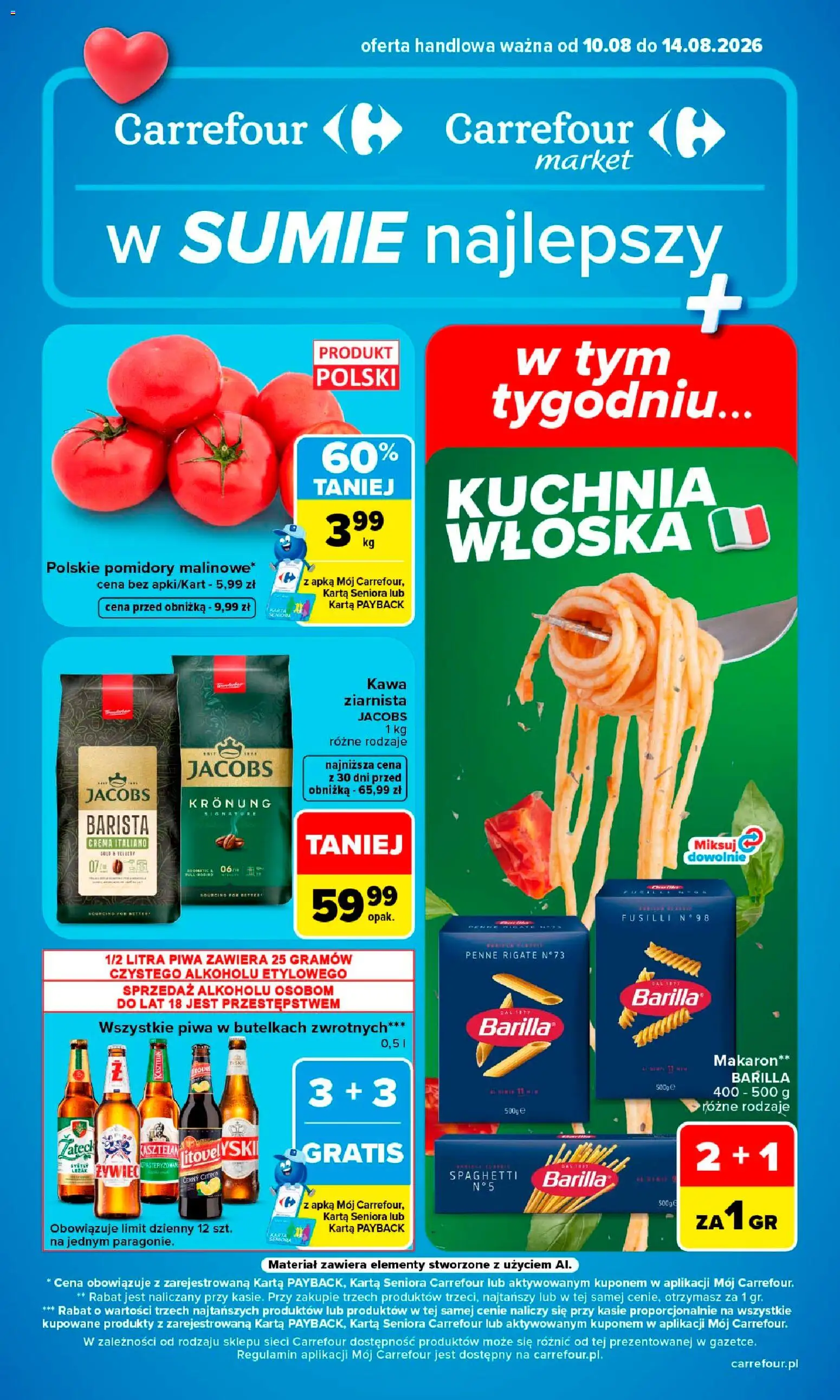 Pogląd gazetki "Carrefour gazetka - W sumie najlepszy" ze sklepu Carrefour ważnej od 10.08.2026