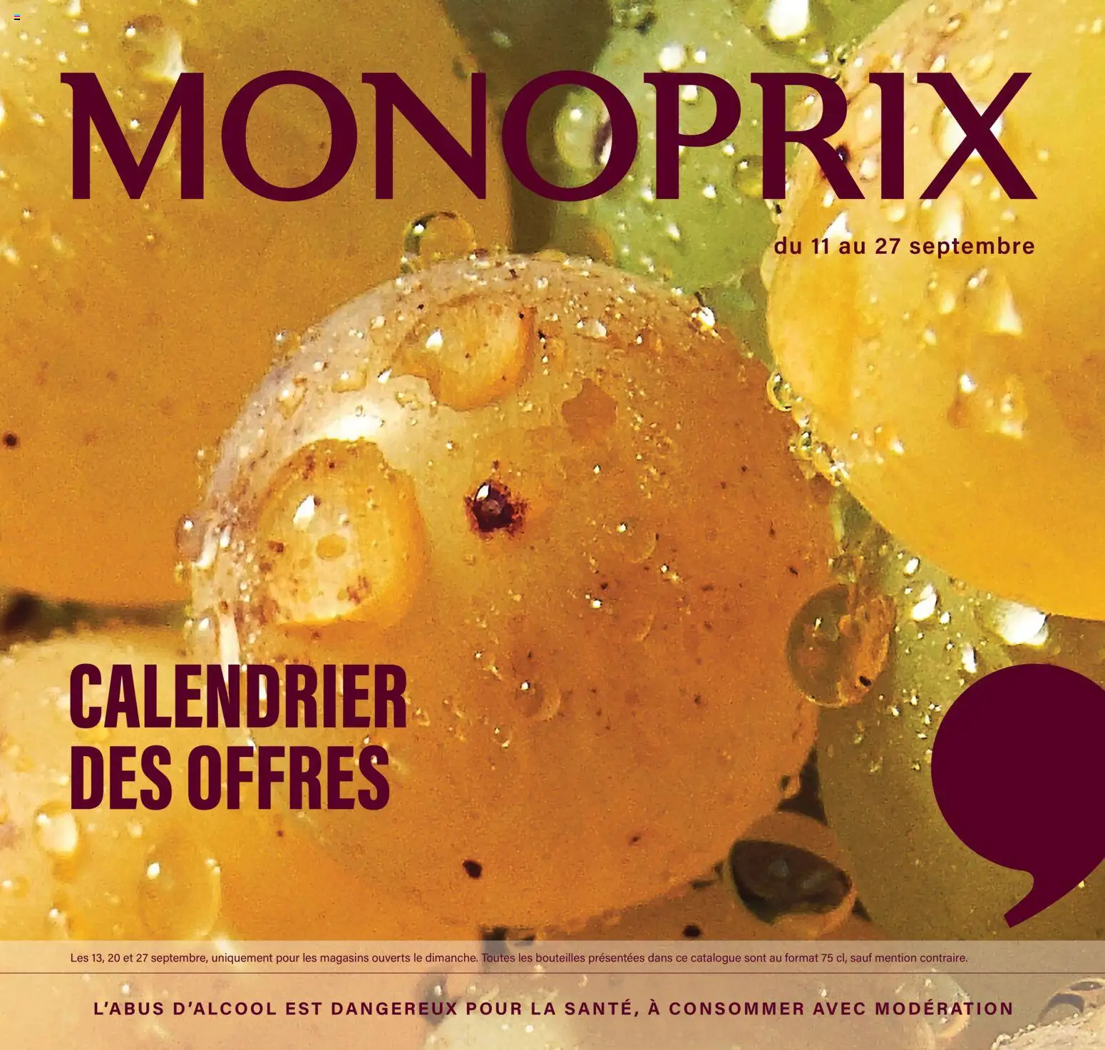 Prévisualisation de Monoprix - Calendrier foire aux vins du magasin Monoprix formulaire valide 11/09/2026