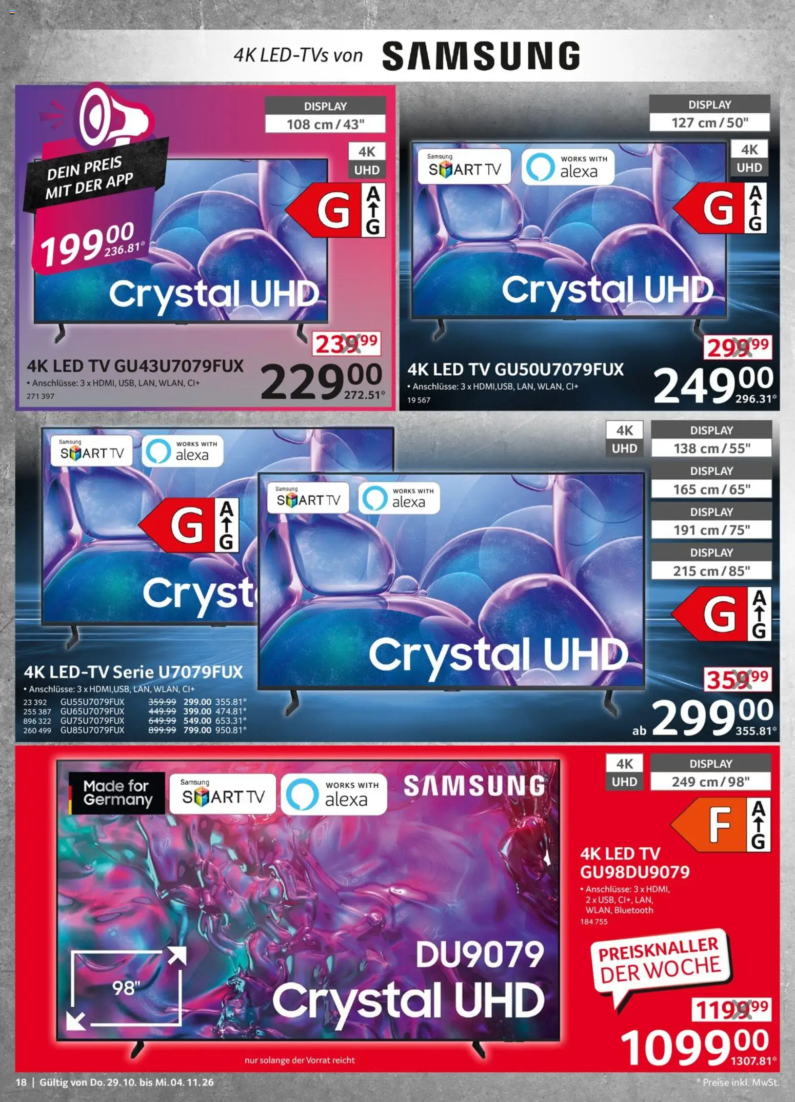 Vorschau von dem Prospekt des Geschäftes Selgros, gültig ab dem 29.10.2026 - Samsung, TV, Smart TV