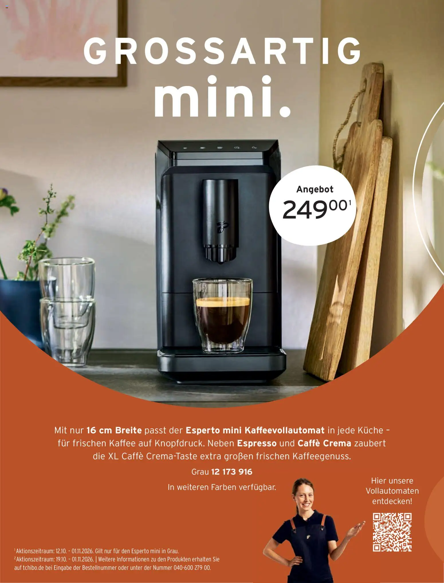 Vorschau von dem Prospekt des Geschäftes Tchibo, gültig ab dem 01.11.2026 - Kaffee, Kaffeevollautomat, Küche