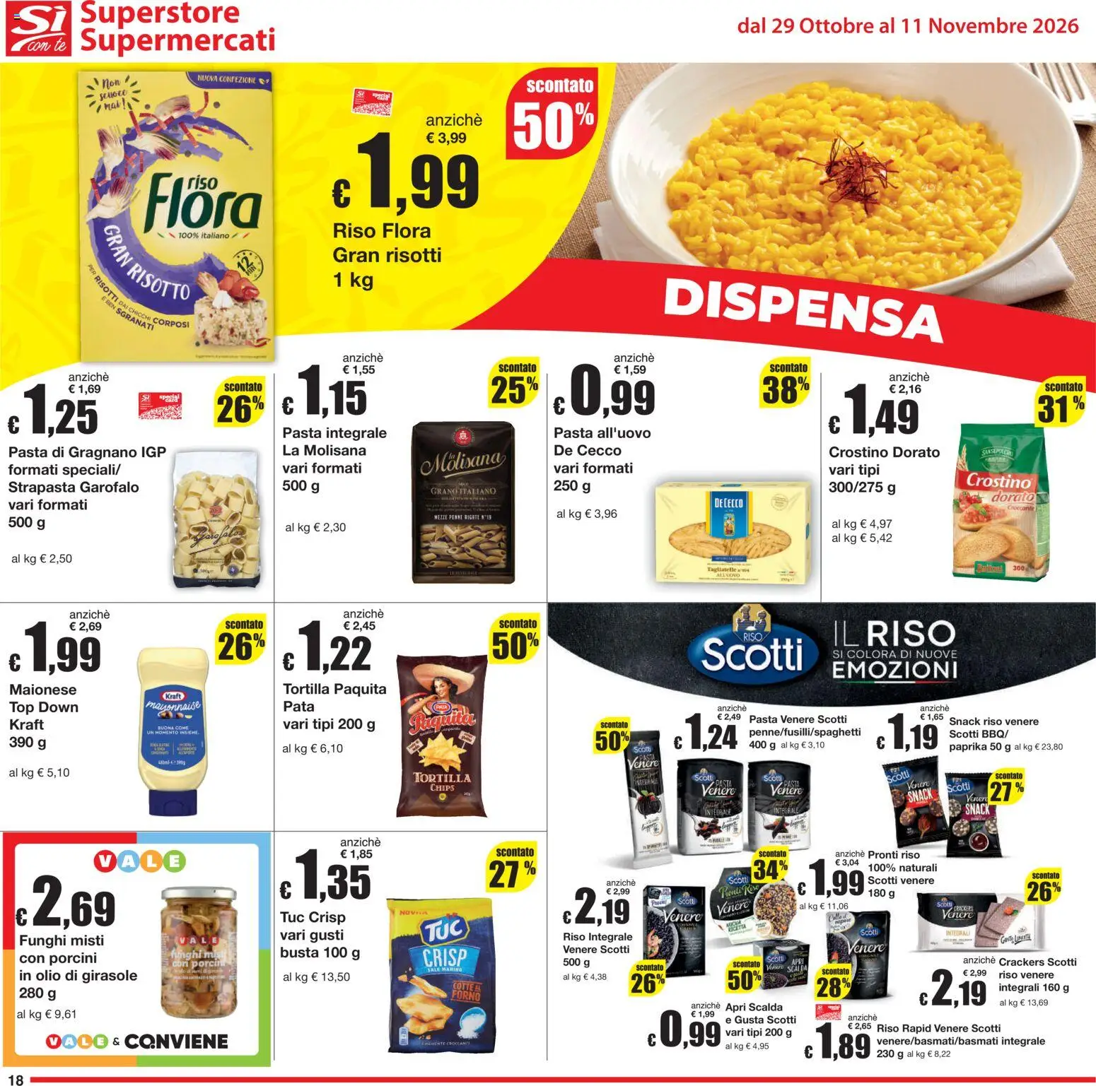 Anteprima dell'opuscolo Sì con Te volantino Superstore, Supermercati dal negozio Sì con Te valido da 29/10/2026 - Pasta, Top, Penne, Riso, Crackers, De Cecco, Tè, Riso integrale