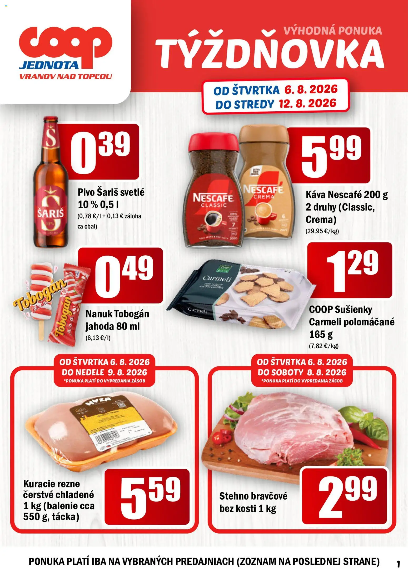 Náhľad COOP Jednota letáku platného od 06.08.2026