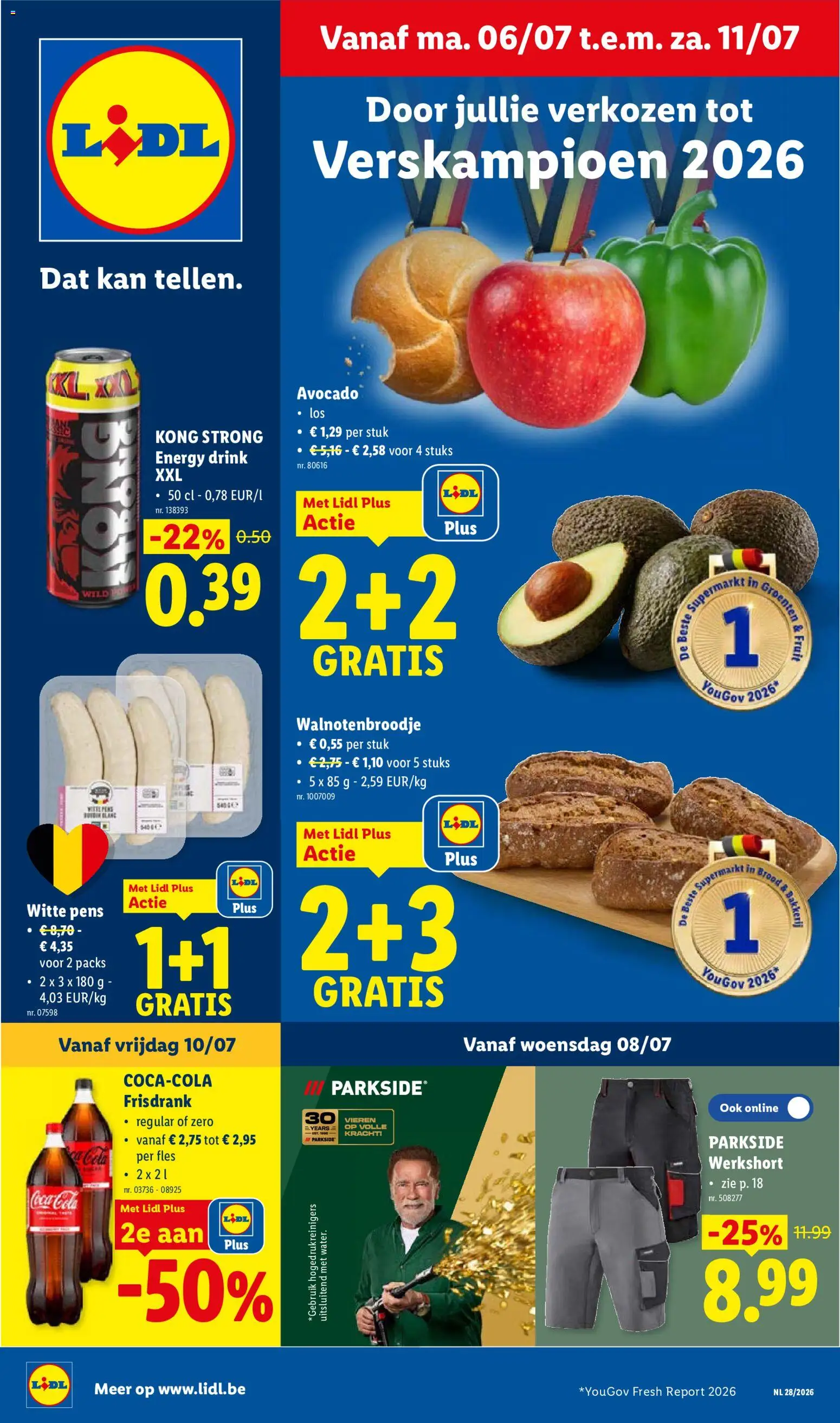 Voorbeeld van Lidl Folder week 28 van winkel Lidl geldig vanaf 06/07/2026 - Bakkerij, Coca Cola, Fruit, Avocado, Groenten, Kan, Frisdrank, Fles