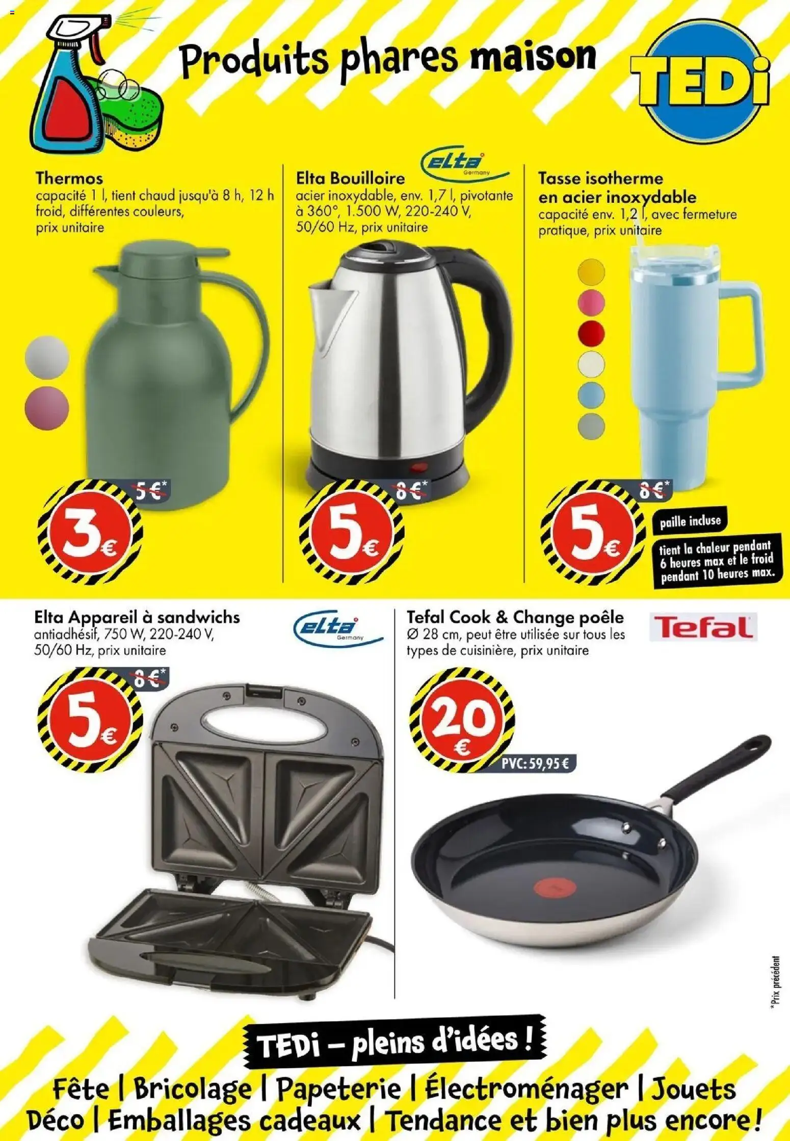 Prévisualisation de TEDi catalogue Pusey du magasin TEDi formulaire valide 21/10/2026 - Bricolage, Jouets, Tefal, Poêle, Bouilloire, Thermos