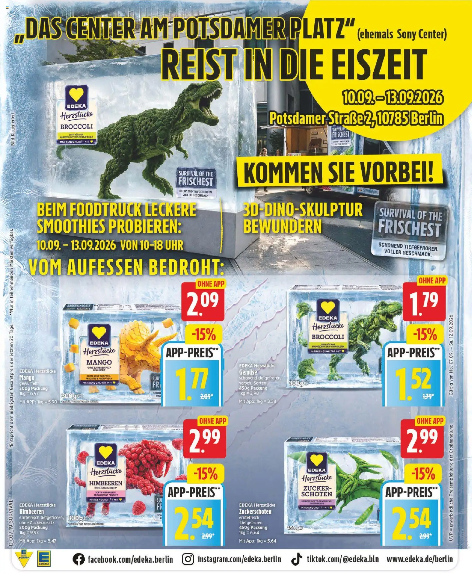Vorschau von dem Prospekt des Geschäftes Edeka, gültig ab dem 07.09.2026 - Mango, Uhr, Sony, Gemüse, Himbeeren, Zucker