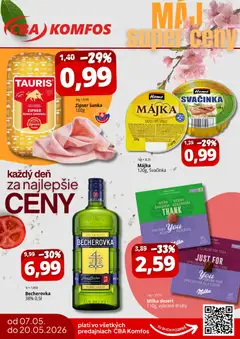 Náhľad CBA Komfos letáku platného od 07.05.2026