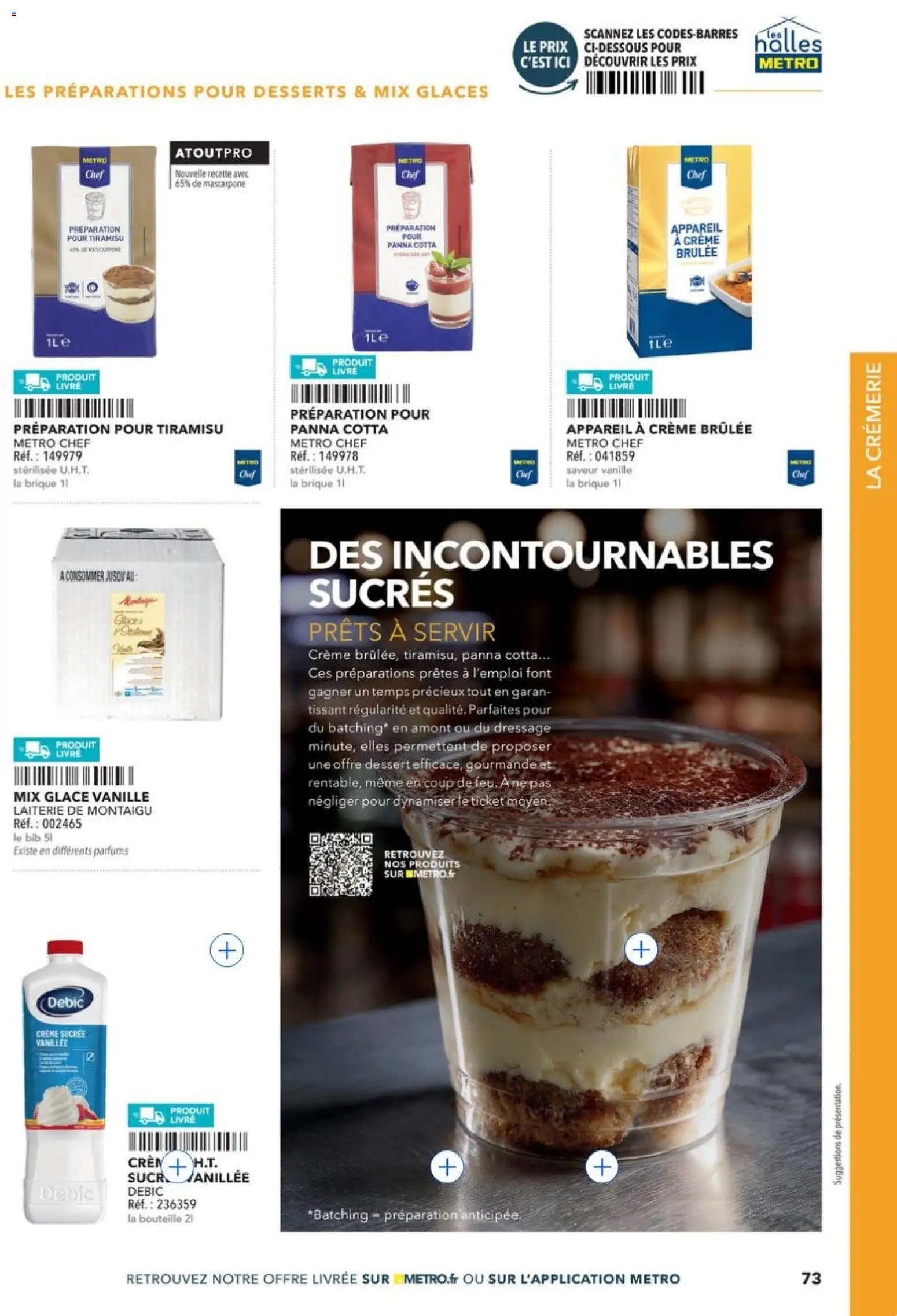 Prévisualisation de METRO - Restauration rapide du magasin METRO formulaire valide 14/04/2026 - Tiramisu, Glace, Livre, Mascarpone, Crème, Brique, Mètre, Bouteille