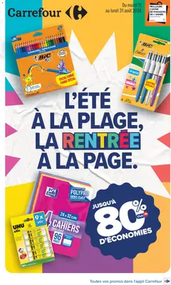 Prévisualisation de Carrefour L'été à la plage, la rentrée à la page du magasin Carrefour formulaire valide 11/08/2026