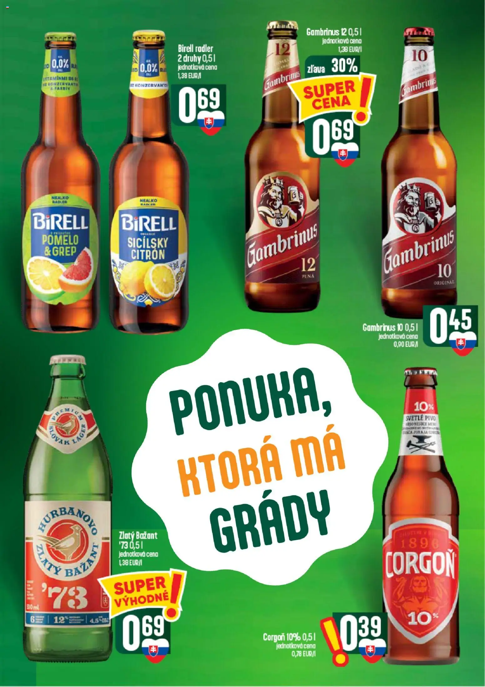 Náhľad COOP Jednota letáku platného od 10.09.2026 - Pivo, Pomelo, Birell, Radler, Grep, Gambrinus, Zlatý Bažant, Corgoň