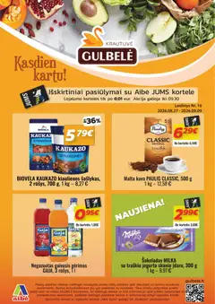 Gulbele parduotuvės leidinio Gulbele leidinys galiojančio nuo 2026.08.27 peržiūra