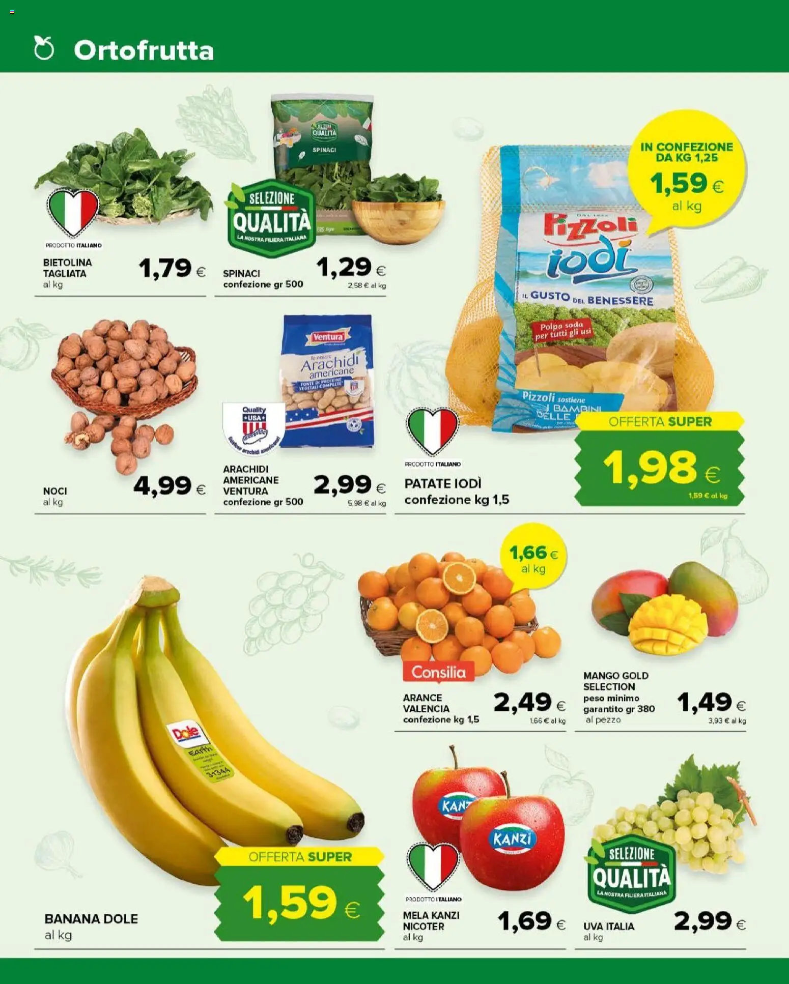 Anteprima dell'opuscolo Tigre volantino Amico Prezzi Super dal negozio Tigre valido da 14/10/2026 - Mango, Noci, Arachidi, Patate, Spinaci, Uva, Arance