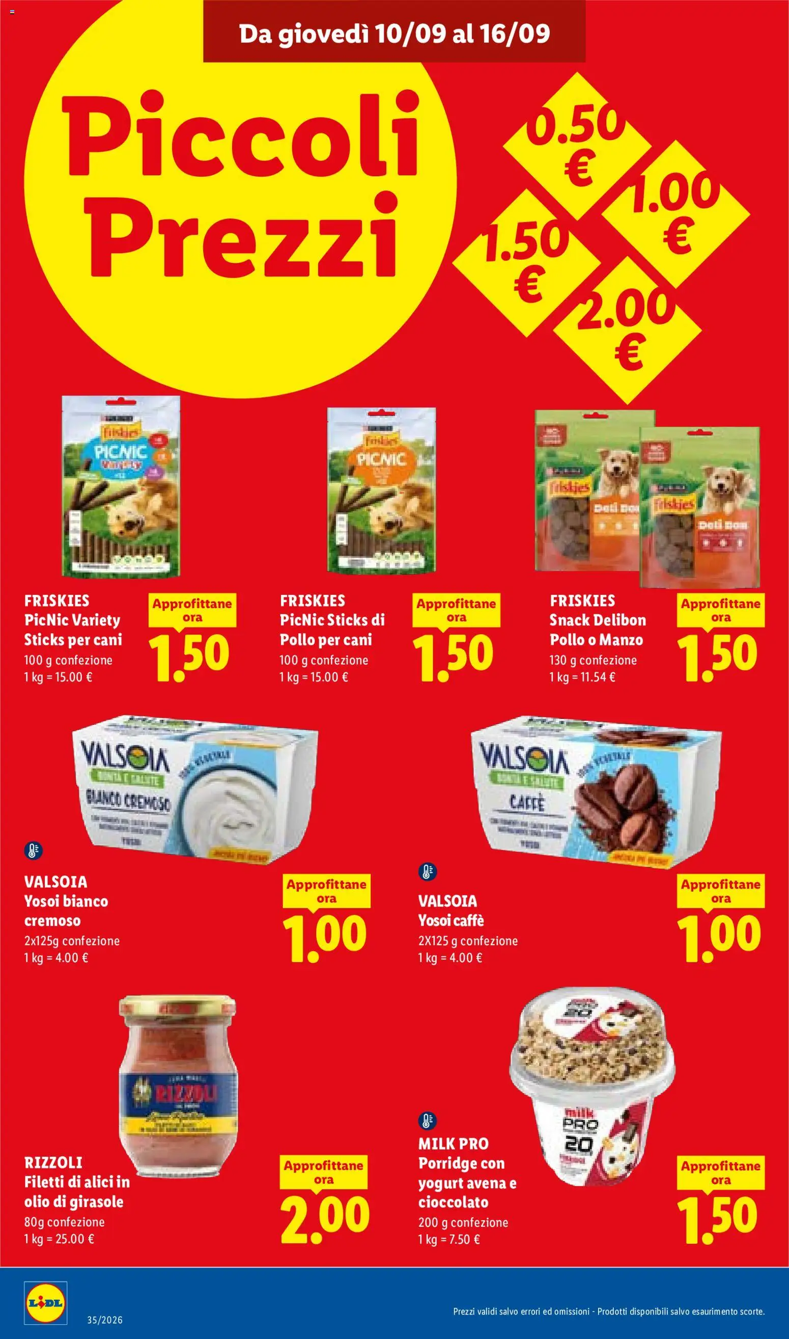 Anteprima dell'opuscolo Lidl volantino dal negozio Lidl valido da 10/09/2026 - Caffè, Porridge, Pollo, Yogurt, Olio, Manzo, Alici, Olio di girasole