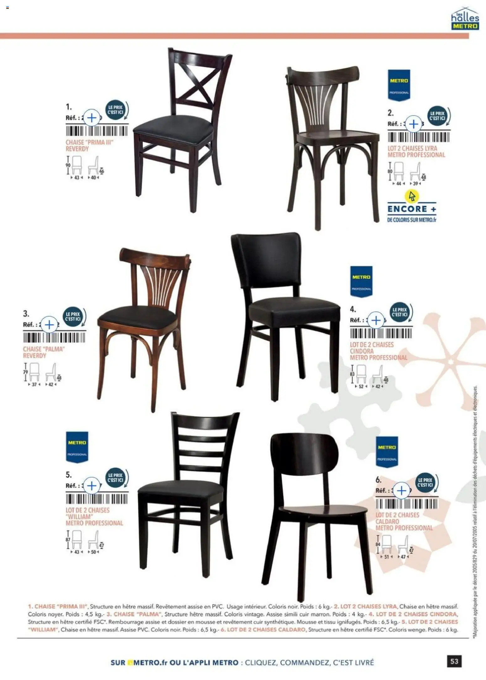 Prévisualisation de Terrasse&salle Collection 2026 du magasin METRO formulaire valide 09/01/2026 - Livre, Chaises, Chaise, Mousse, Poids