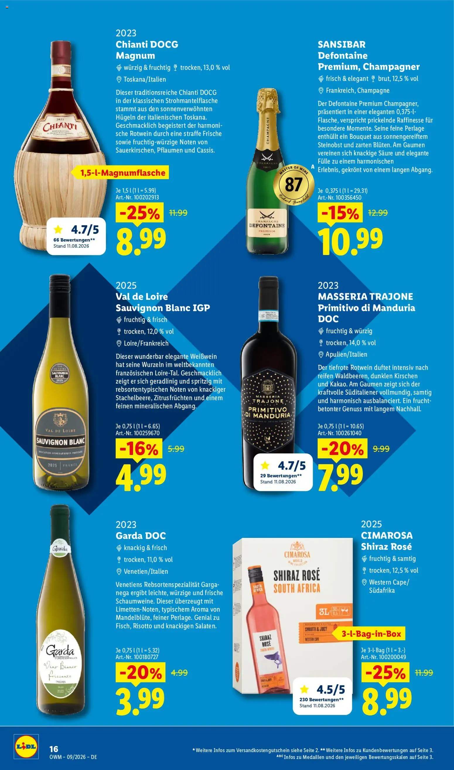 Vorschau von dem Prospekt des Geschäftes Lidl, gültig ab dem 01.09.2026 - Pflaumen, Kirschen, Weißwein, Rotwein, Duft, Rosewein