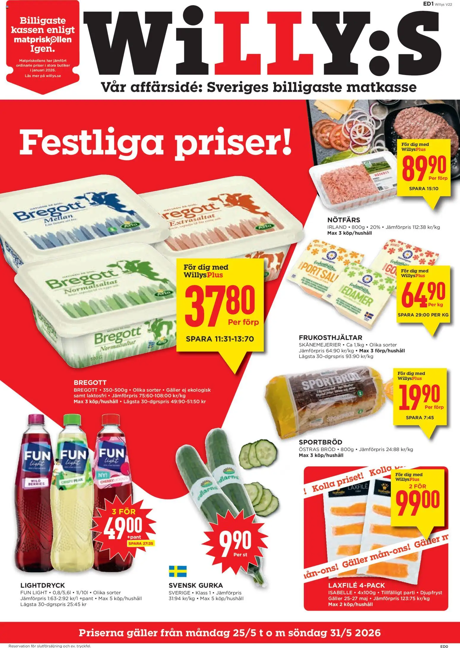 Förhandsgranska reklamblad Willys erbjudanden från butik Willys gäller från 25/05/2026