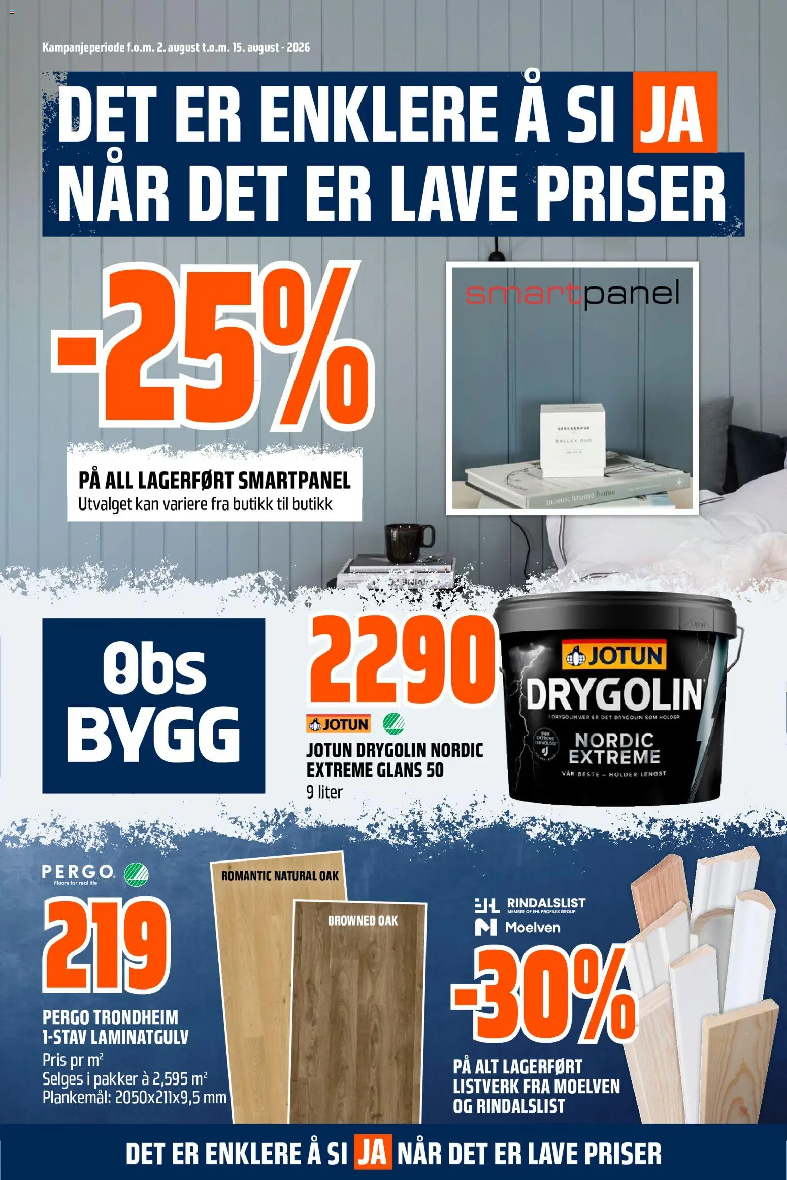 Forhåndsvis Obs Bygg kundeavis fra butikk Obs Bygg gyldig fra 02/08/2026 - Laminatgulv