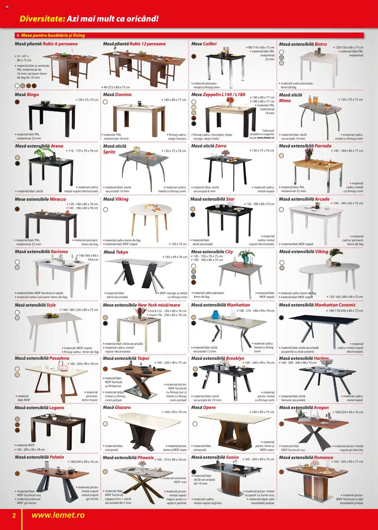 Previzualizarea de cataloage: Lem’s Catalog - Mese, scaune, colțare și banchete valabil de la 17.11.2023