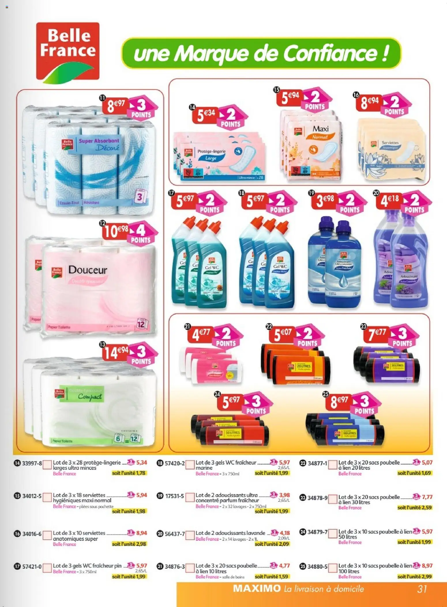 Prévisualisation de Maximo catalogue epicerie du magasin Maximo formulaire valide 26/10/2026 - Parfum, Poubelle, Serviettes, Sacs poubelle, Adoucissant