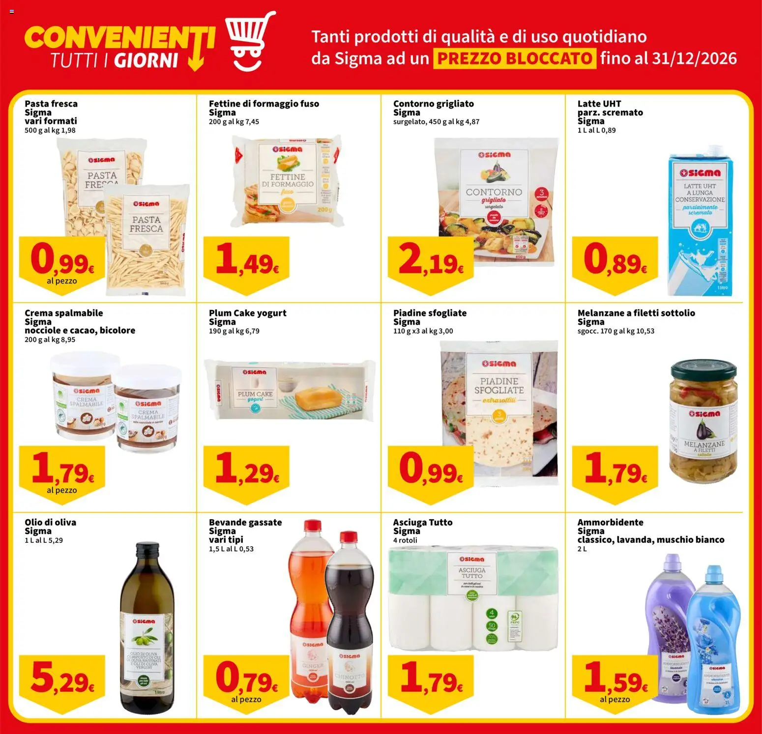 Anteprima dell'opuscolo SIGMA volantino dal negozio SIGMA valido da 22/10/2026 - Pasta, Crema, Latte, Formaggio, Chinotto, Olio, Ammorbidente, Formaggio fuso