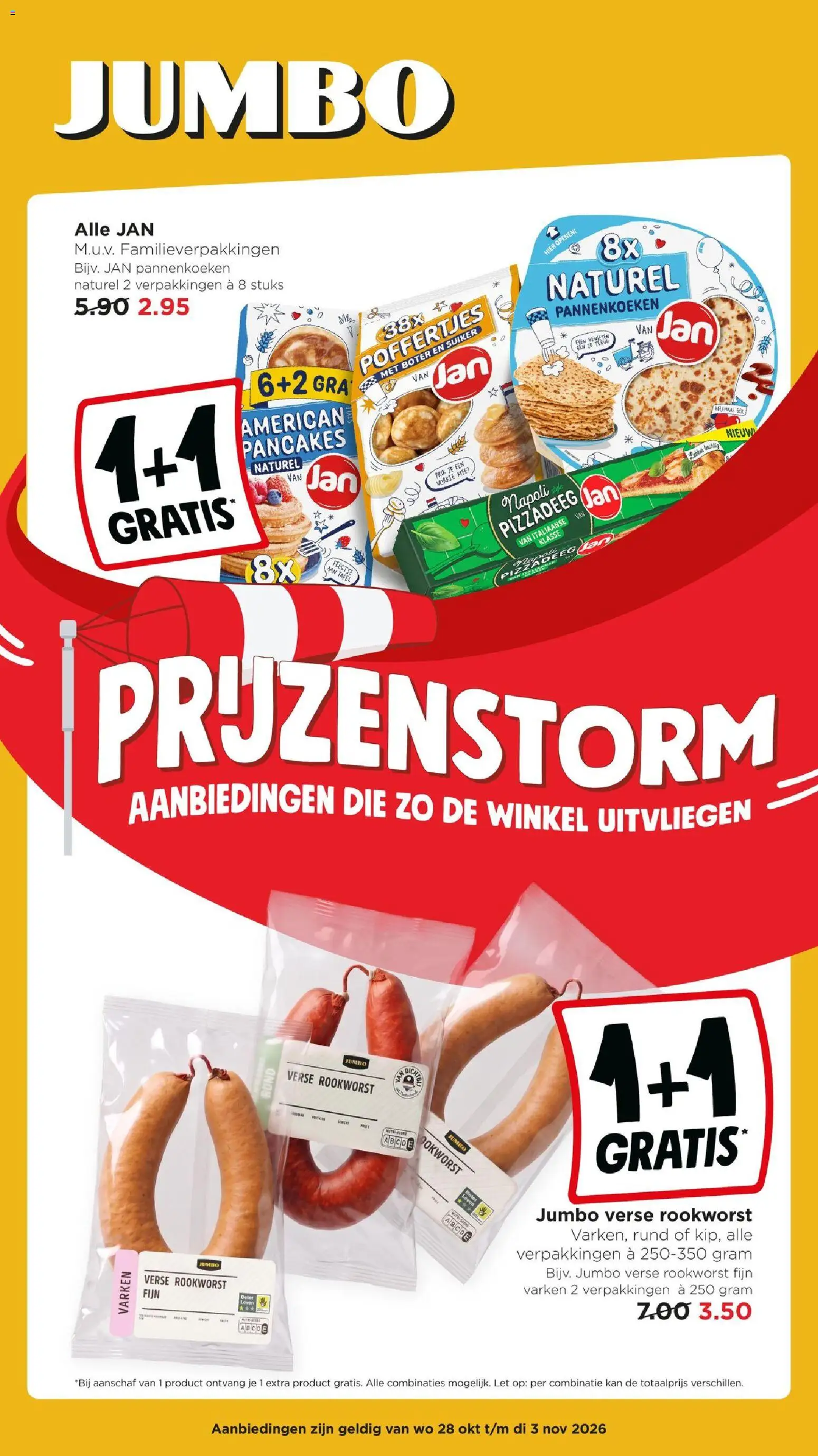 Voorbeeld van Jumbo folder van winkel Jumbo geldig vanaf 28-10-2026 - Pizza, Pannenkoeken, Tafel, Kan, Boter, Suiker, Deeg