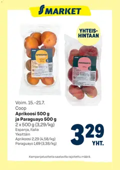 Kaupan S-market S-market tarjoukset Aprikoosi esikatselu, voimassa 15/07/2026