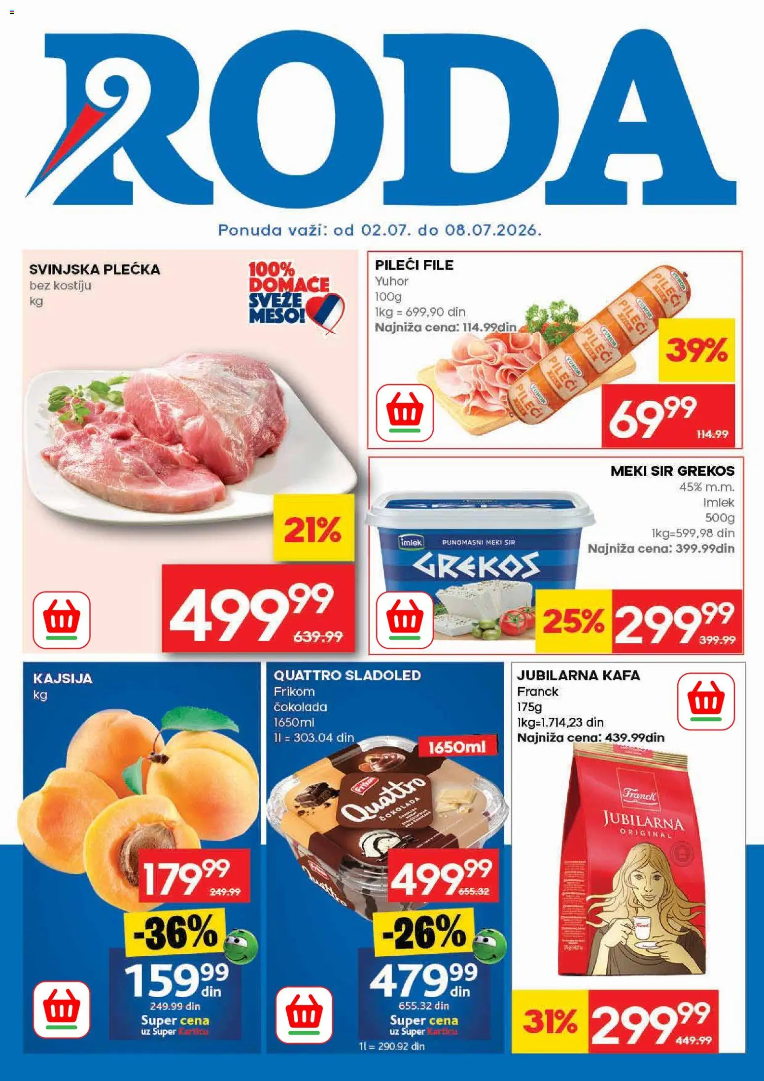 Pregled Roda kataloga - važi od 02.07.2026