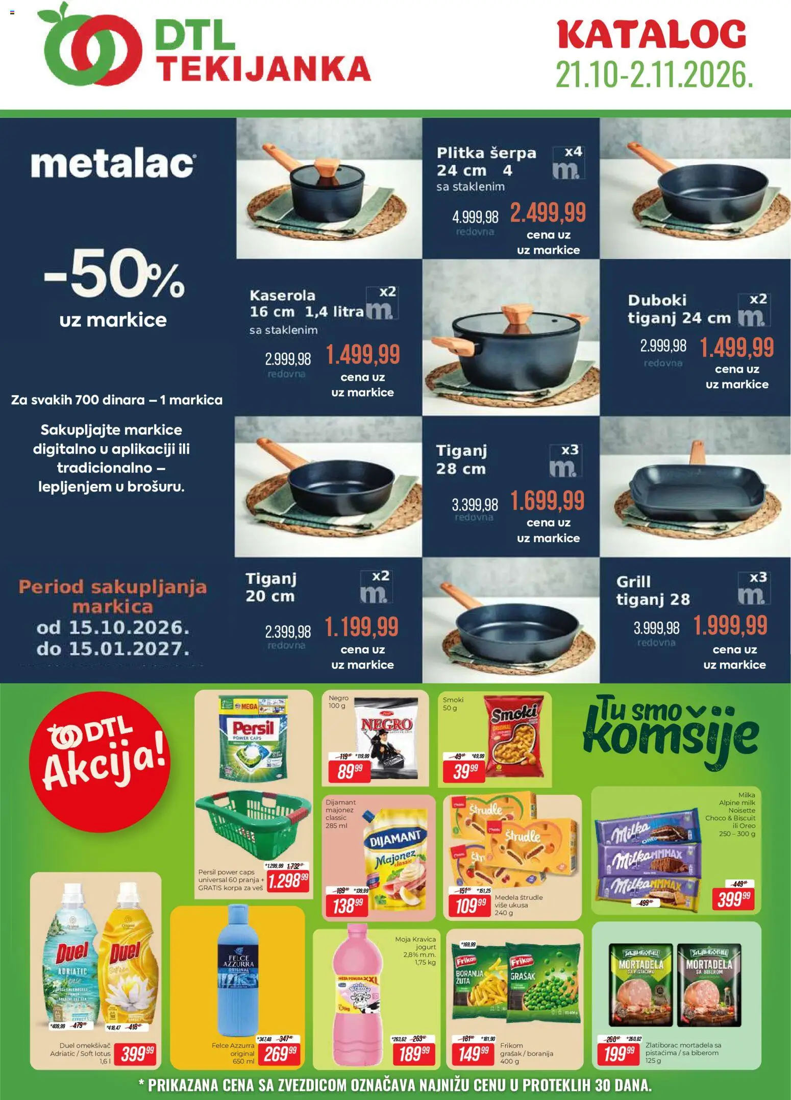 Pregled Tekijanka kataloga - važi od 21.10.2026 - Boranija, Korpa za veš, Milka, Lotus, Korpa, Jogurt, Majonez, Omekšivač