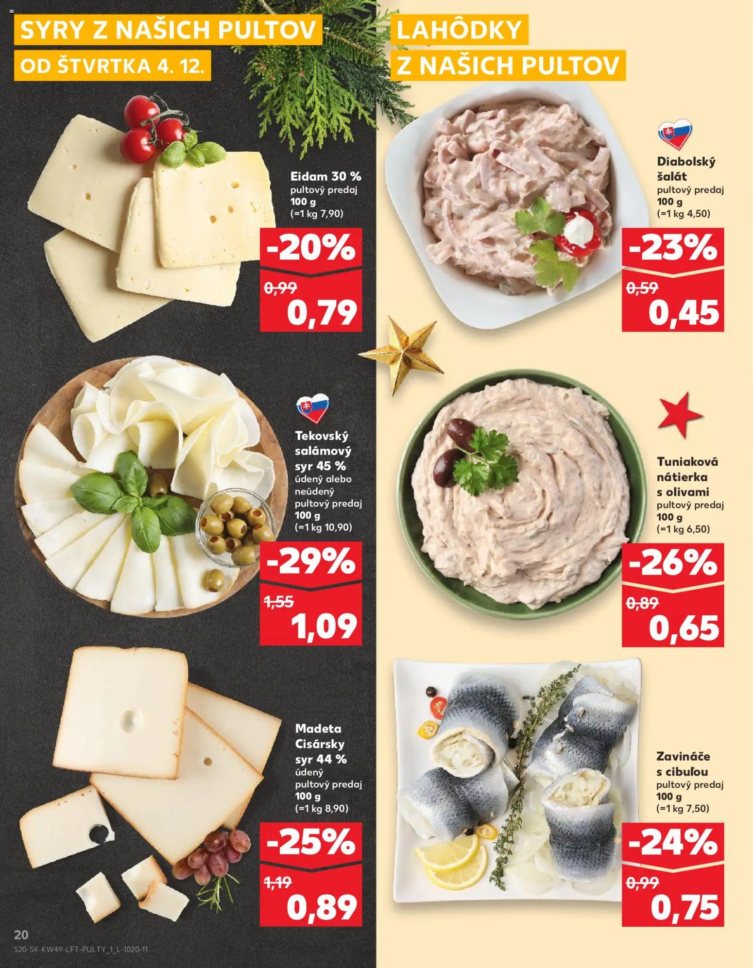 Náhľad Kaufland letáku platného od 04.12.2025 - Syr, Šalát, Nátierka, Eidam