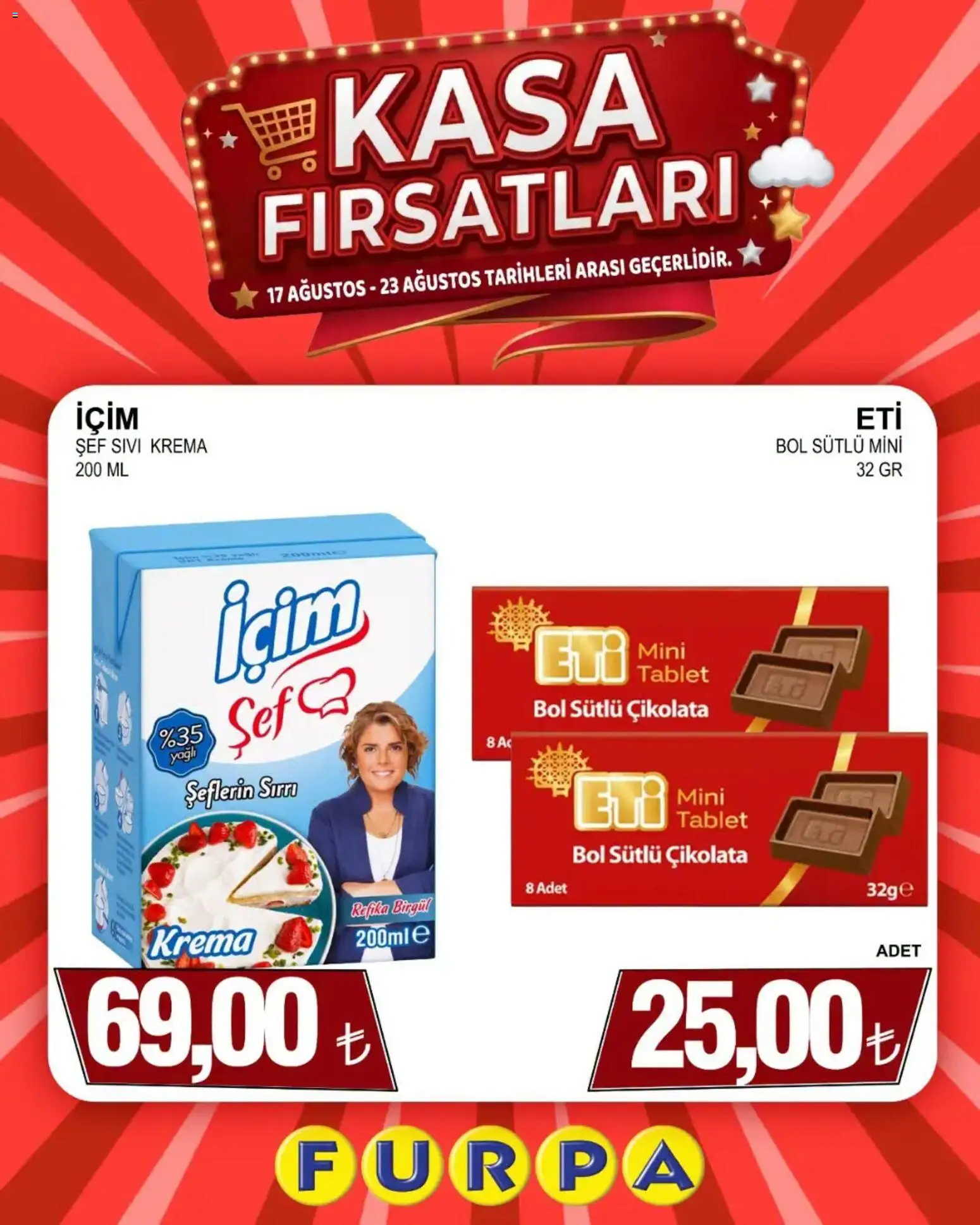 Furpa Furpa - Kasa Fırsatları 17.08.2026 - Broşürünün önizlemesi - Tablet, Çikolata, Krema, Kasa