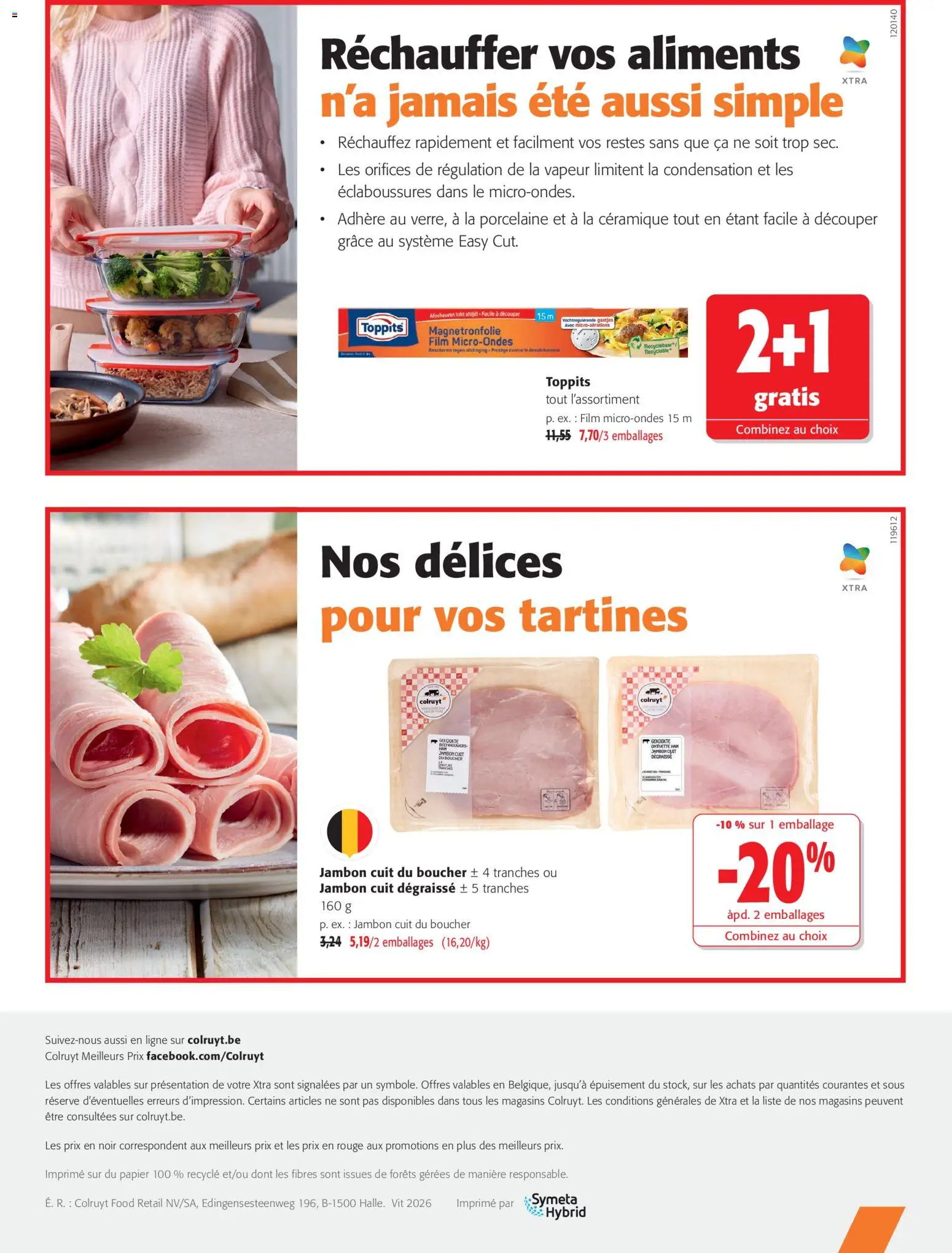 Prévisualisation de Colruyt Toutes les offres du magasin Colruyt formulaire valide 23/09/2026 - Jambon, Tartines, Porcelaine, Aliments
