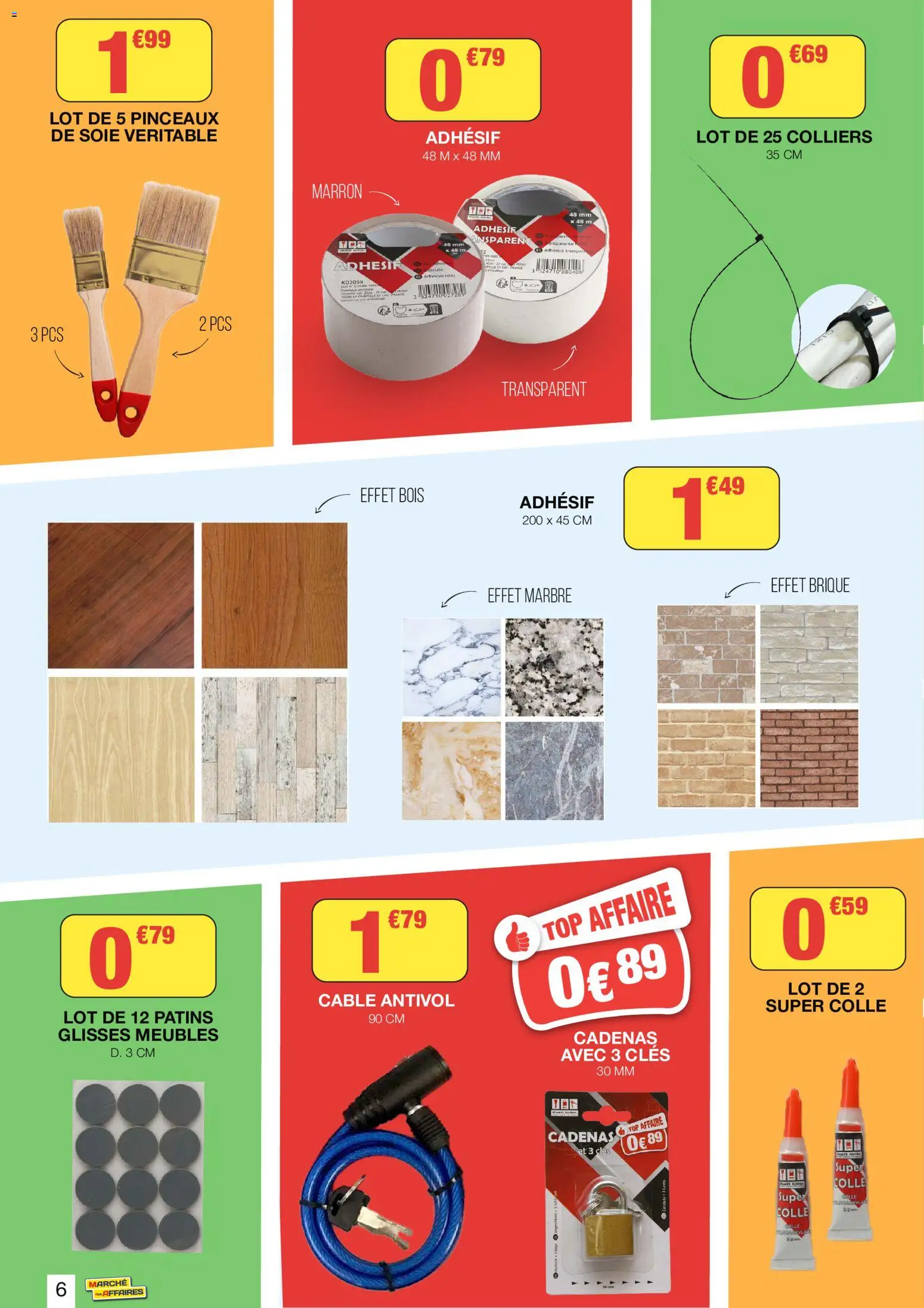 Prévisualisation de Marché aux Affaires catalogue du magasin Marché aux Affaires formulaire valide 02/09/2026 - Cadenas, Brique, Colle, Pinceaux, Câble