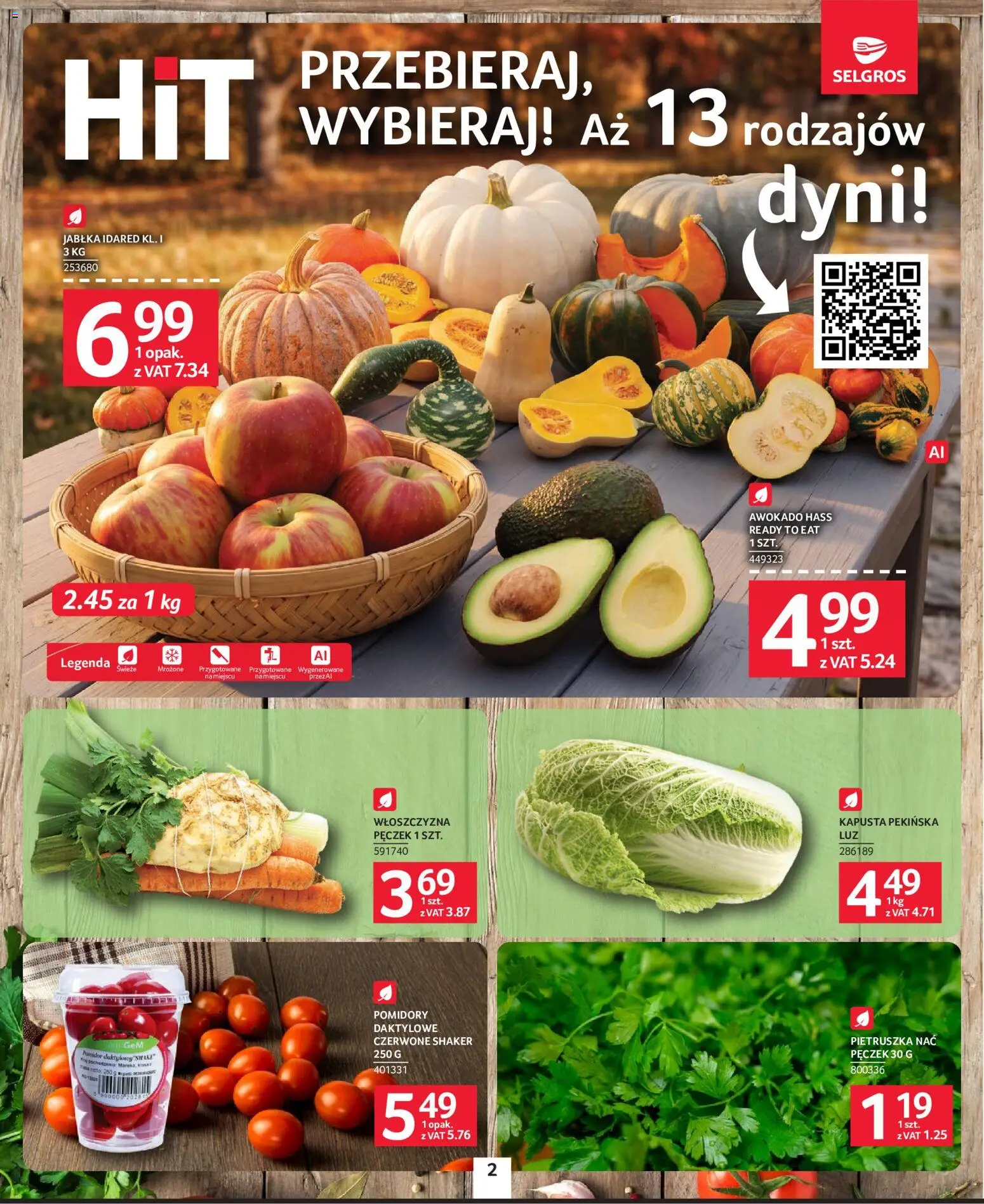 Pogląd gazetki "Selgros cash&carry gazetka" ze sklepu Selgros cash&carry ważnej od 08.10.2026 - Awokado, Pietruszka, Kapusta, Kapusta pekińska, Pomidory, Włoszczyzna, Jabłka, Awokado Hass