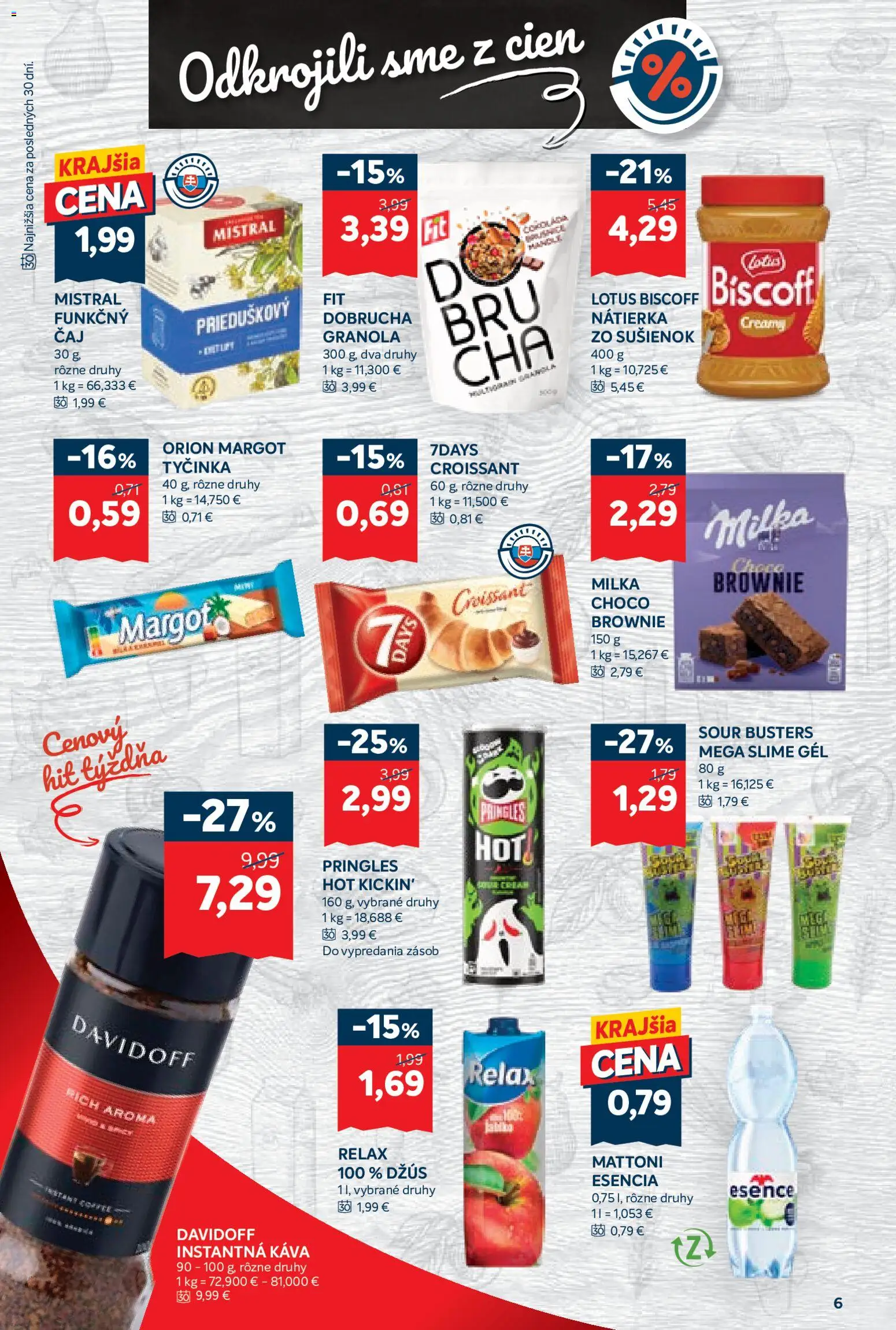 Náhľad Kraj letáku platného od 22.10.2026 - Káva, Lotus, Croissant, Mattoni, Džús, Davidoff, Instantná káva, Nátierka
