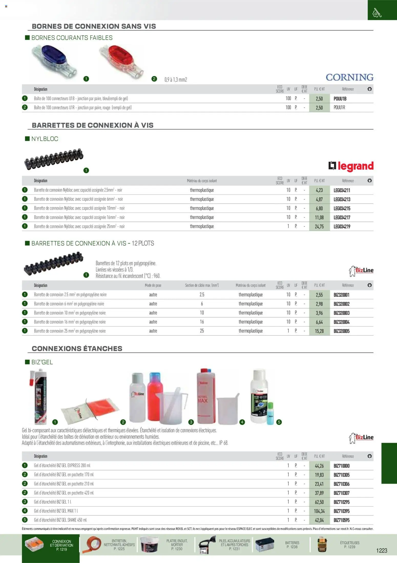 Prévisualisation de Brochure EPI, mesure, outillage, fixations et consommables du magasin Rexel formulaire valide 18/11/2025 - Mortier, Plots, Barrettes, Câble