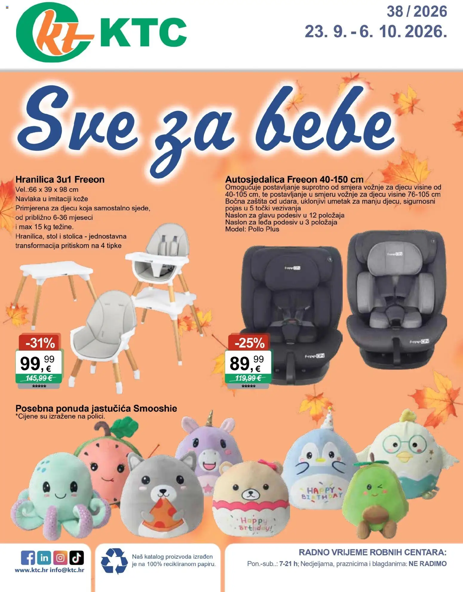 Pregled letka KTC Katalog igračke i tekstil trgovine KTC vrijedi od 23.09.2026