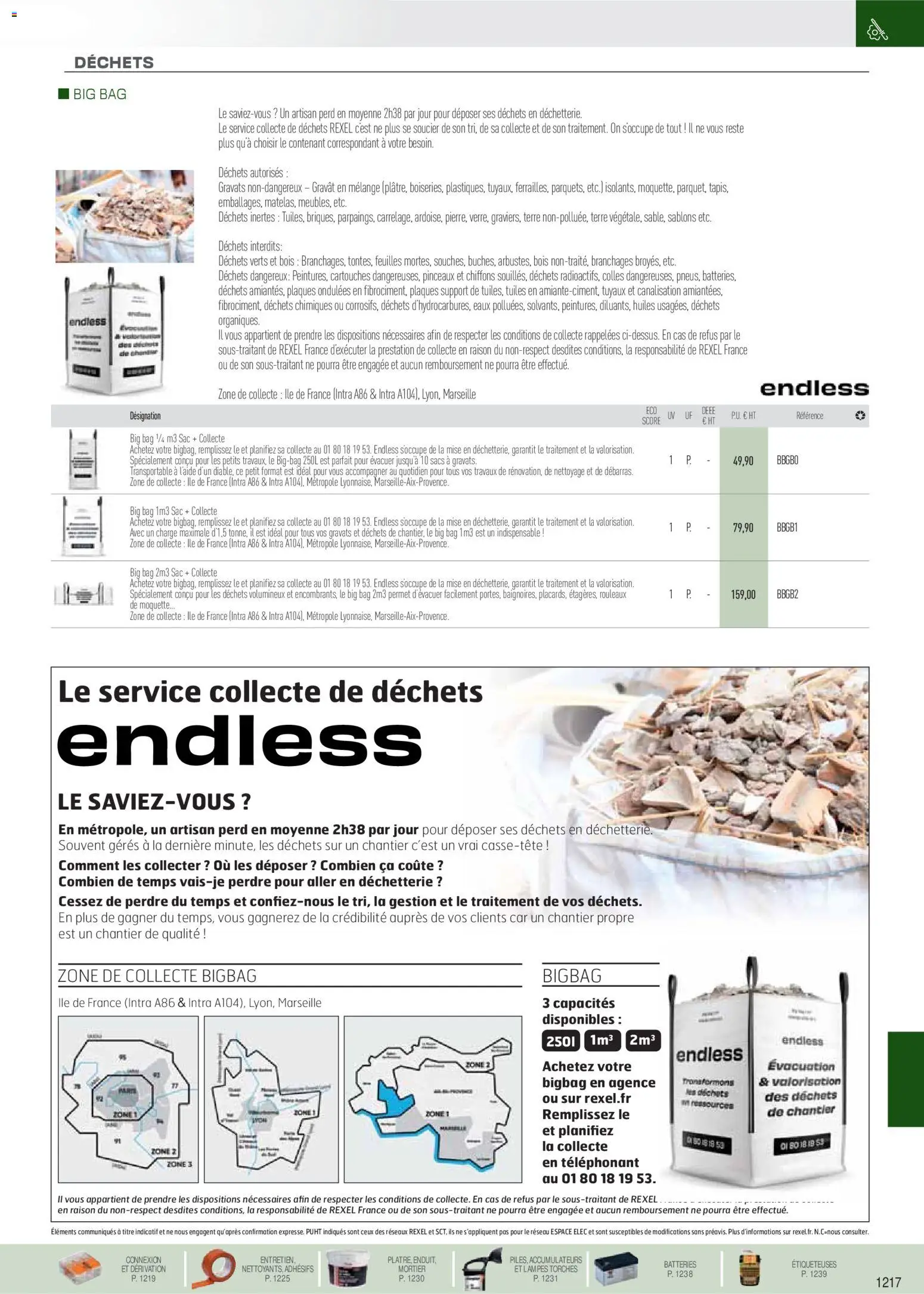 Prévisualisation de Brochure EPI, mesure, outillage, fixations et consommables du magasin Rexel formulaire valide 18/11/2025 - Sac, Mortier, Pinceaux, Chiffons
