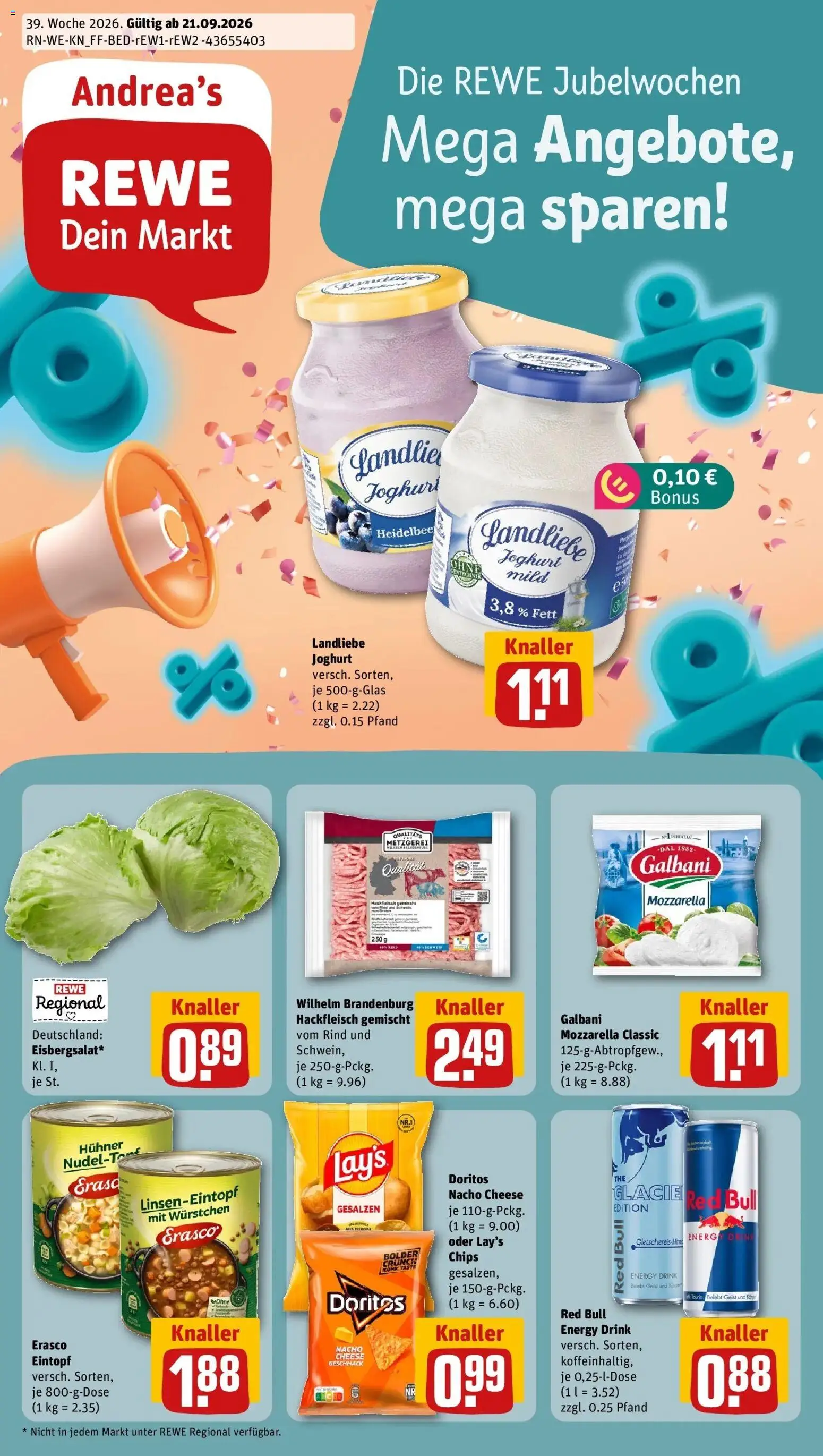 Vorschau von dem Prospekt des Geschäftes Rewe, gültig ab dem 21.09.2026