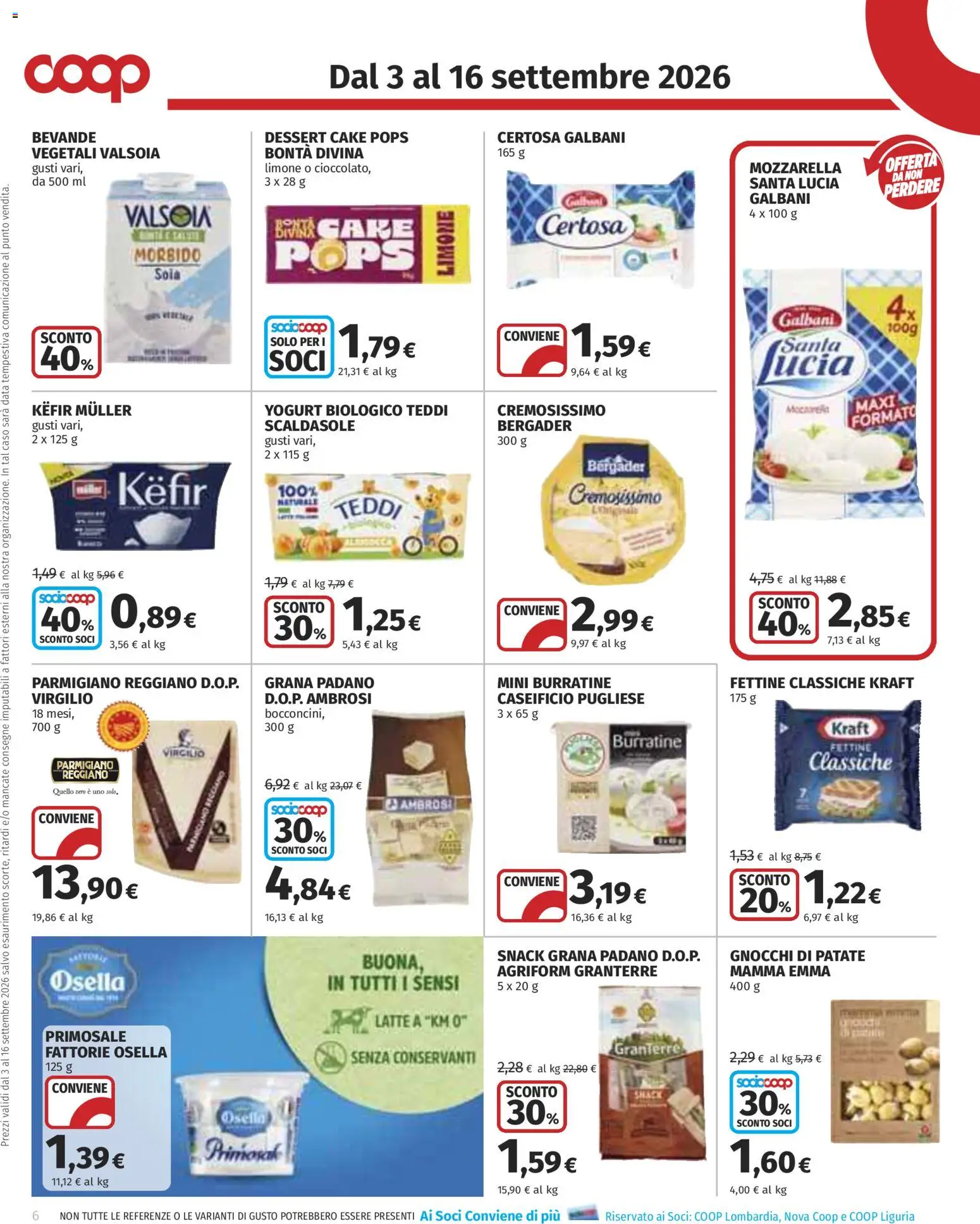 Anteprima dell'opuscolo COOP volantino Monza dal negozio COOP valido da 03/09/2026 - Kefir, Latte, Yogurt, Parmigiano reggiano, Grana Padano, Parmigiano, Data, Bevande