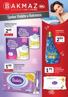 Pregled letka Bakmaz Tjedan Violete trgovine Bakmaz vrijedi od 21.09.2026