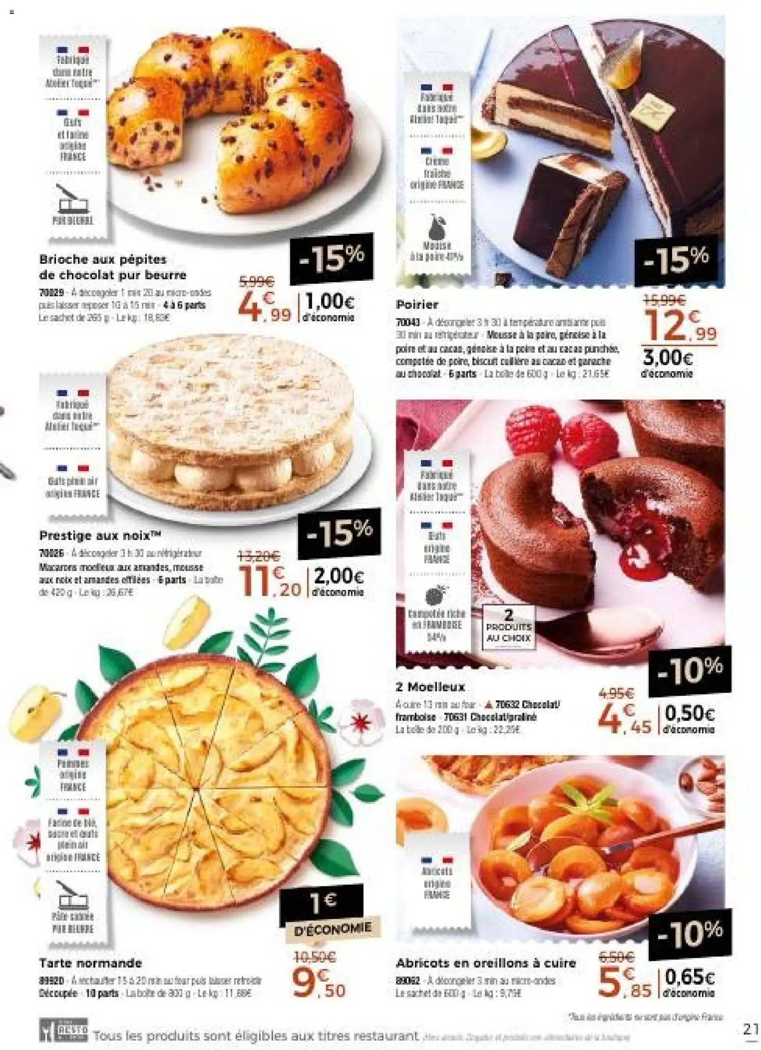 Prévisualisation de Thiriet catalogue livraison à domicile du magasin Thiriet formulaire valide 23/10/2026 - Chocolat, Brioche, Tarte, Amandes, Framboise, Poire, Cacao, Abricots