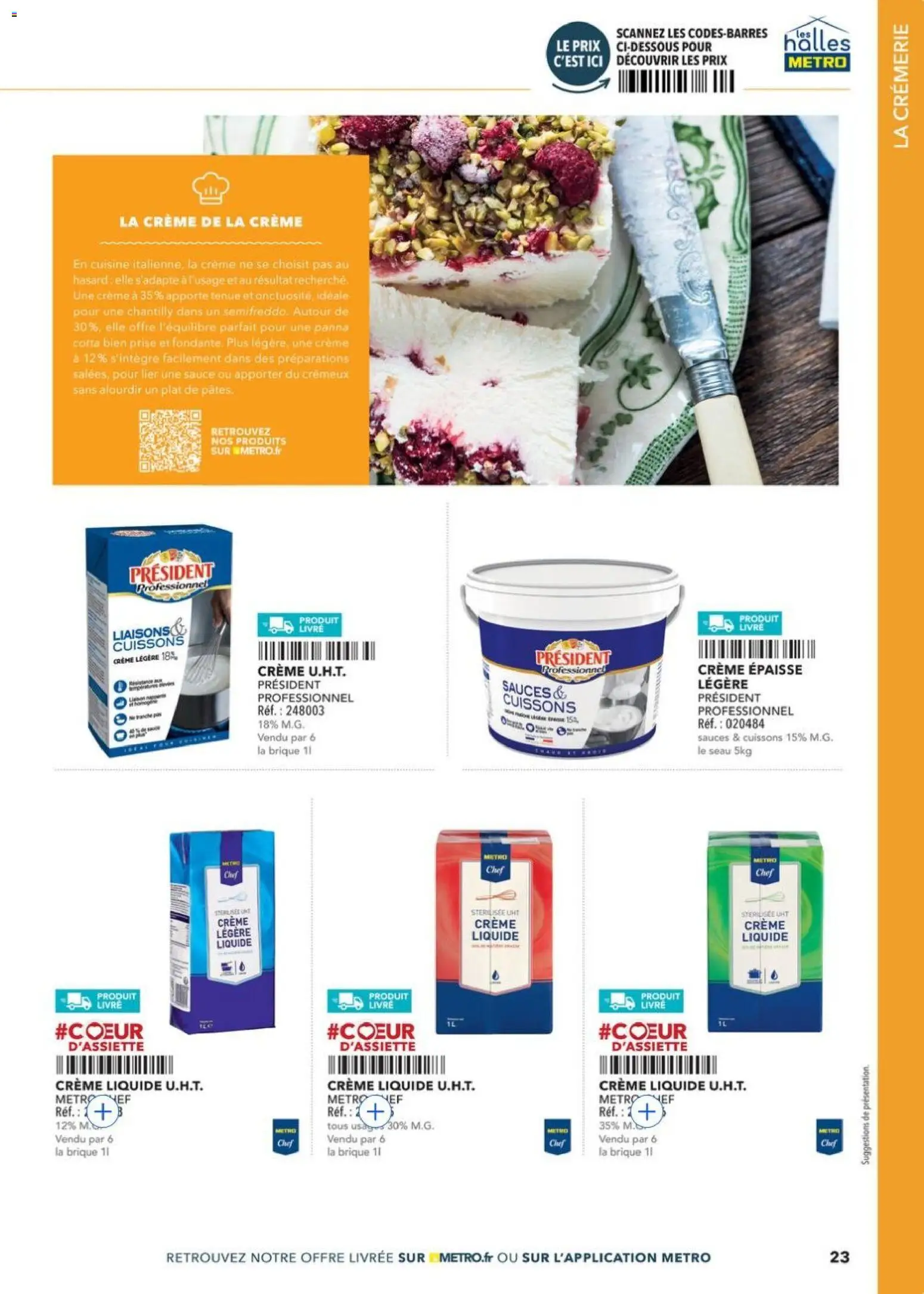 Prévisualisation de METRO - Guide Italie du magasin METRO formulaire valide 28/05/2026 - Chantilly, Livre, Crème, Crème liquide, Brique, Sauces, Prise, Crème légère
