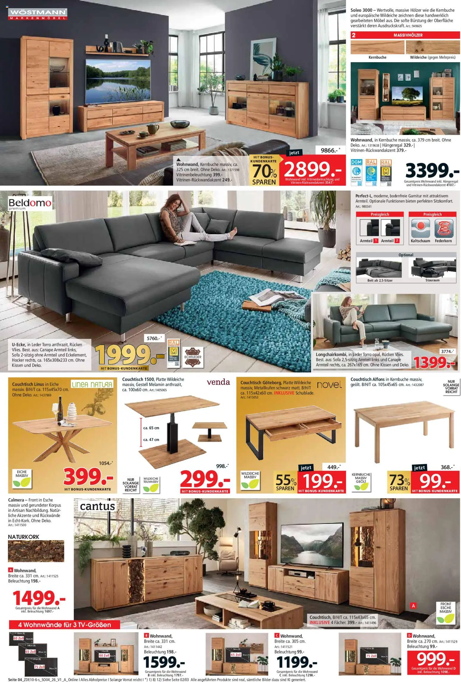 Vorschau von dem Prospekt des Geschäftes Zurbrüggen, gültig ab dem 31.10.2026 - Sofa, Couchtisch, Bett, Wohnwand, Kissen, Hocker