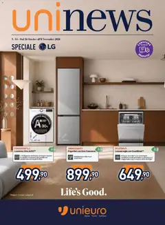 Anteprima dell'opuscolo Unieuro volantino Speciale Grandi elettrodomestici LG da Unieuro! dal negozio Unieuro valido da 26/10/2026